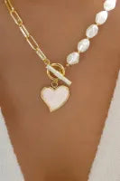 Gold Heart Shaped Pendant Rhinestone