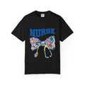 Nurse Floral Stethoscope T-Shirt — Floral Bow & Stethoscope Nurse Tee