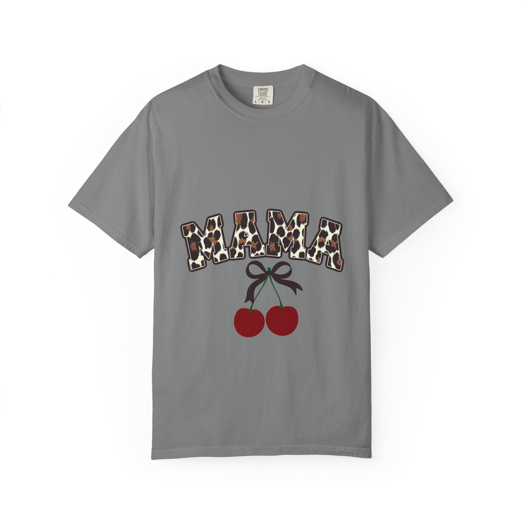 Mama Leopard Print Cherry T-Shirt