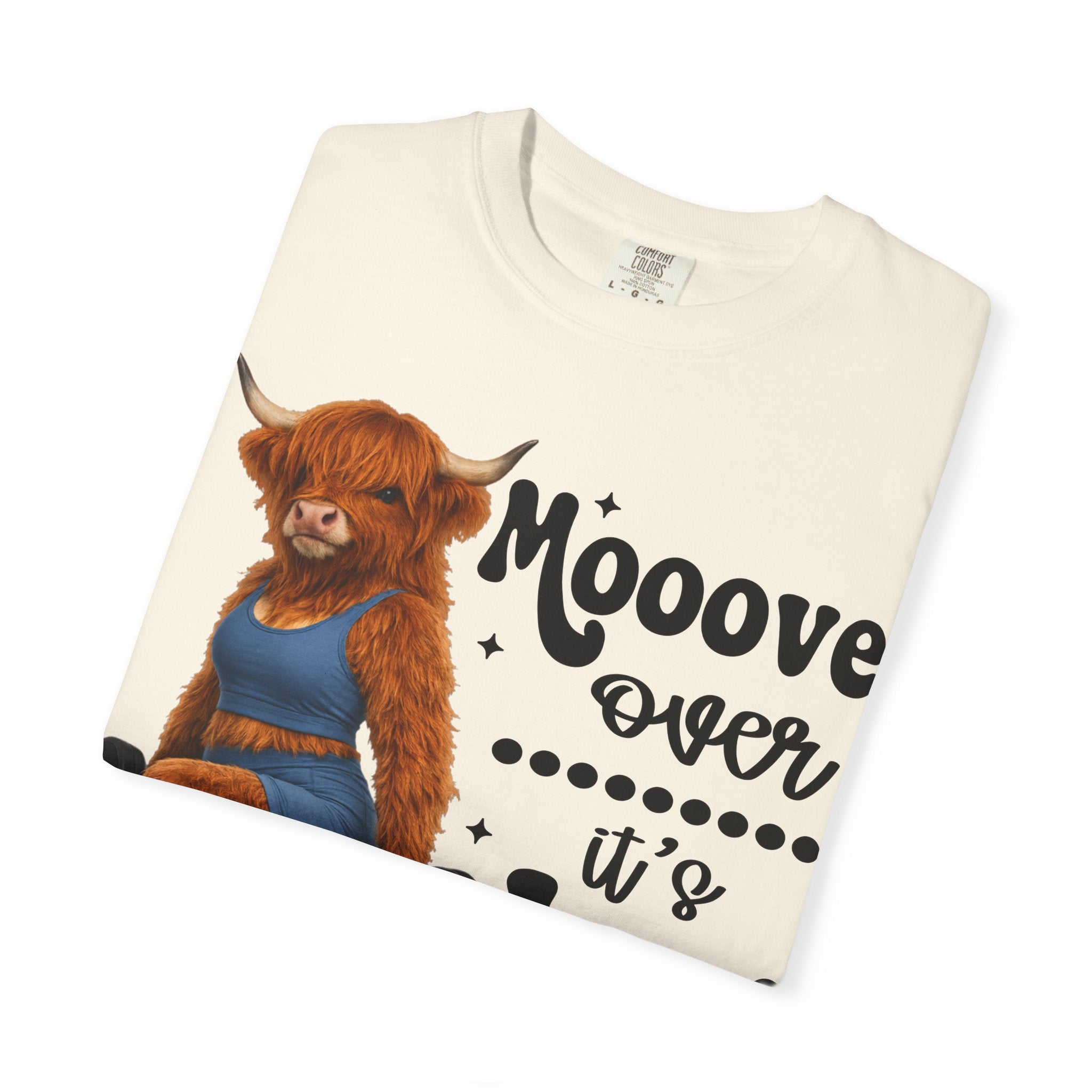 Leg Day Cow Graphic T-Shirt — "Mooove Over It's Leg Day" Funny Gym Tee