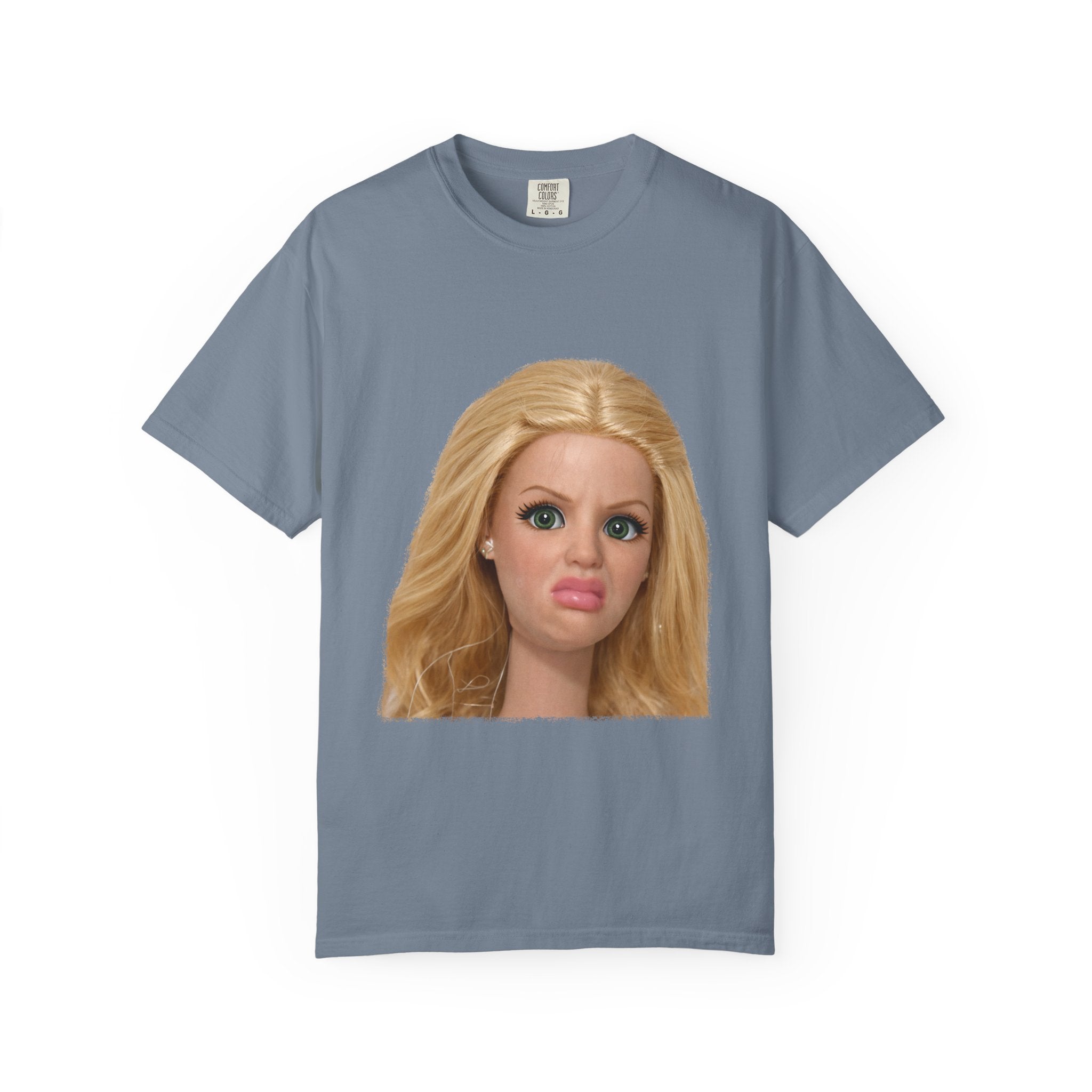Funny Barbie Face Tee — Sassy Doll Expression Graphic T-Shirt