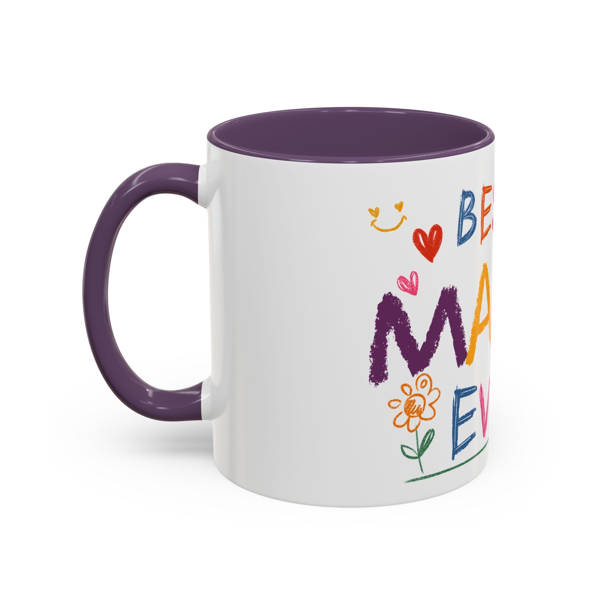 Best Mama Ever Accent Coffee Mug — Colorful Handwritten Mother’s Day Gift (11/15oz)