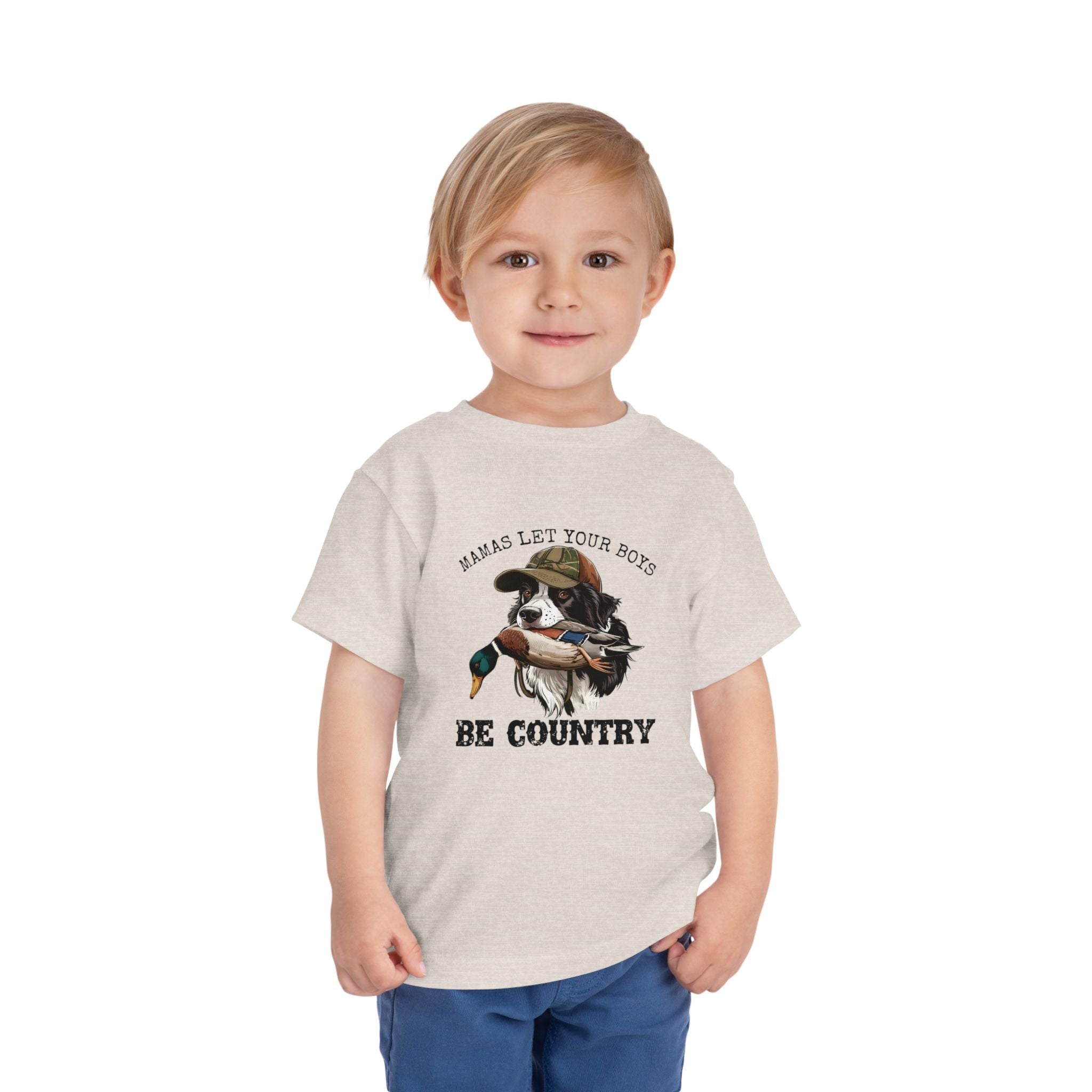 Toddler Tee — "Mamas Let Your Boys Be Country" Duck Hunting Graphic