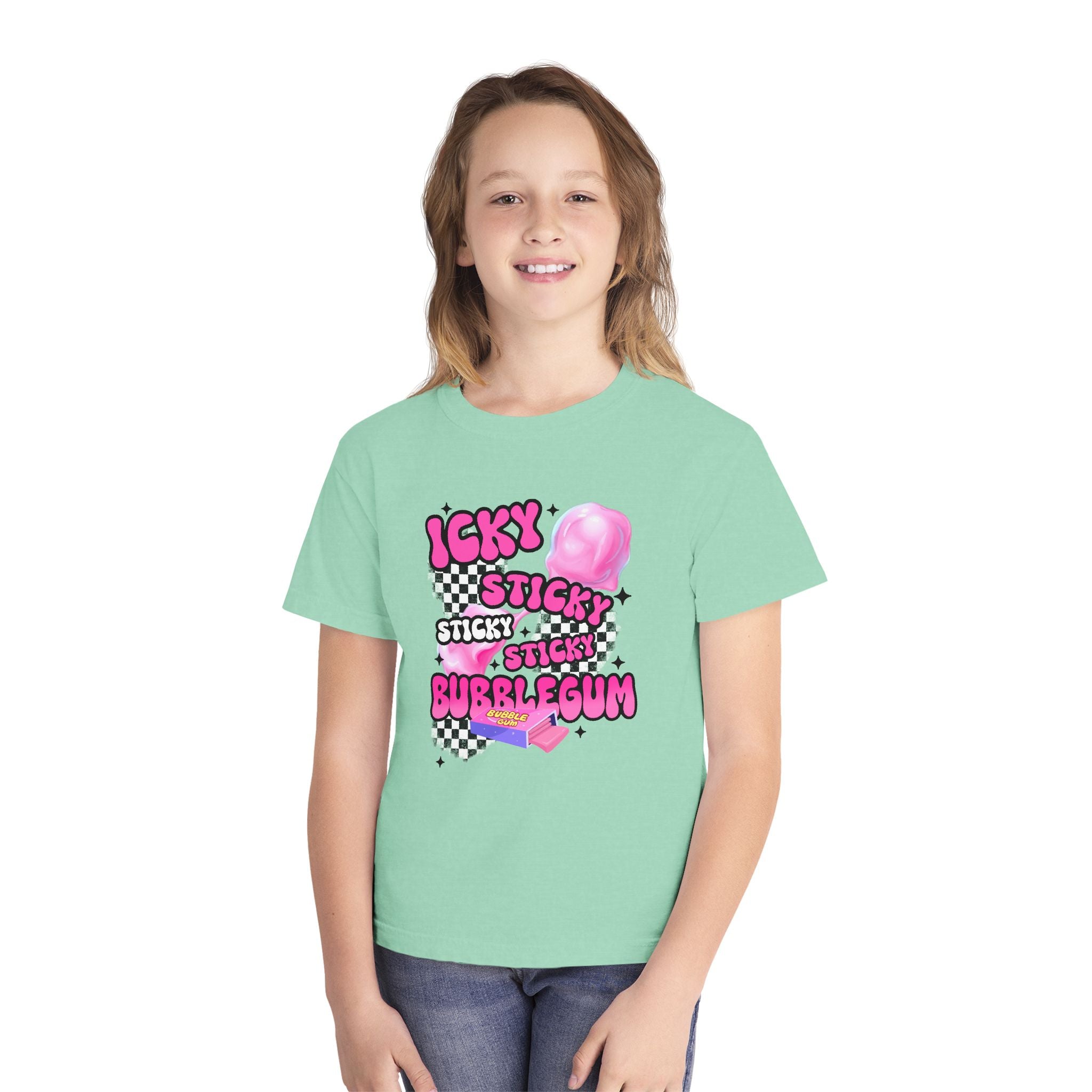 Youth Bubblegum Tee — "Icky Sticky Bubblegum" Graphic Shirt