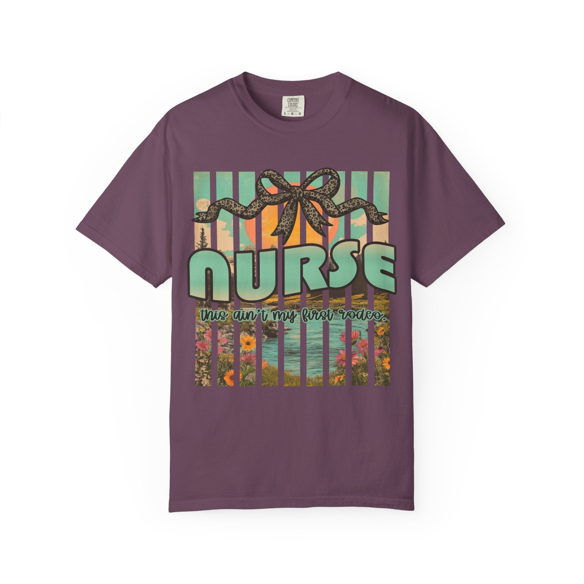 Nurse Floral Ribbon Graphic T-Shirt