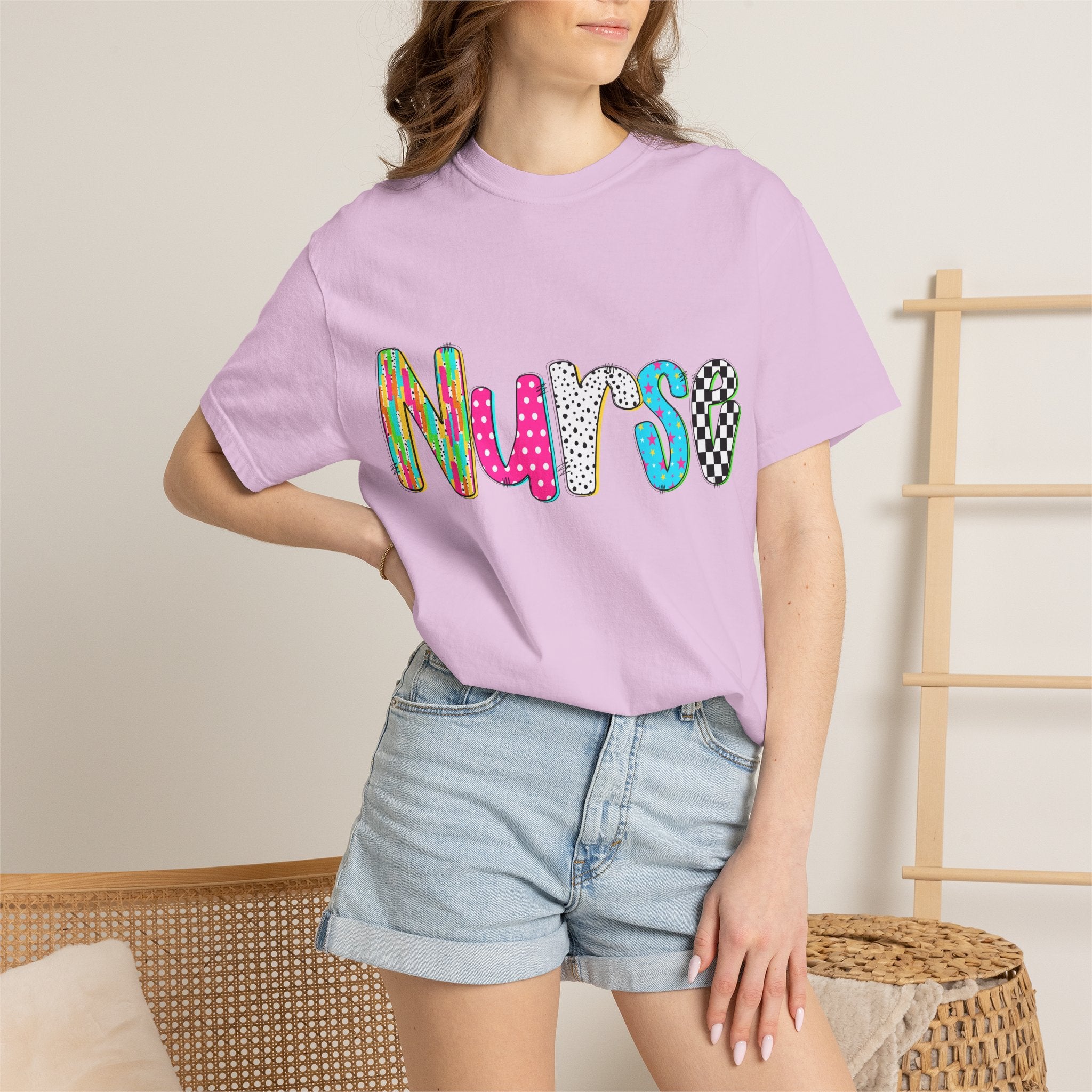 Nurse Colorful Pattern Graphic T-Shirt