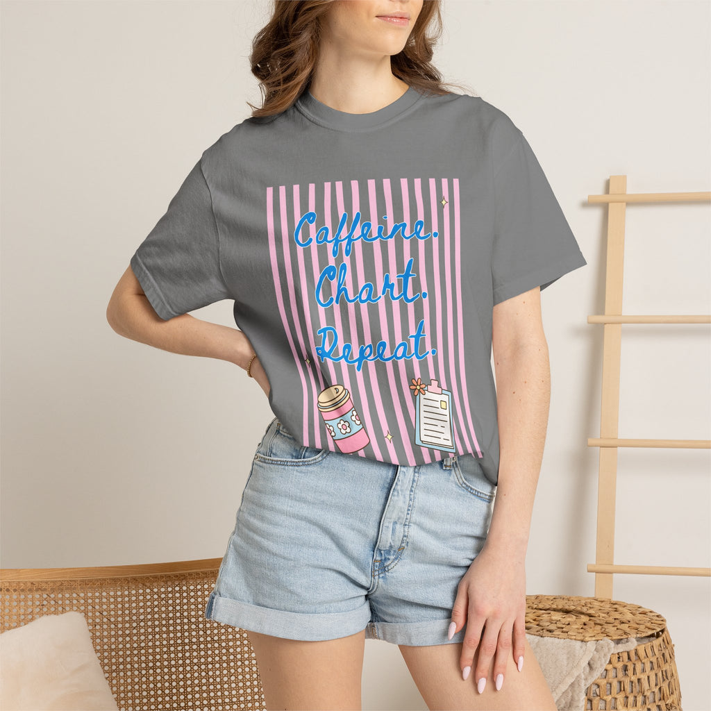 Caffeine. Chart. Repeat. T-Shirt