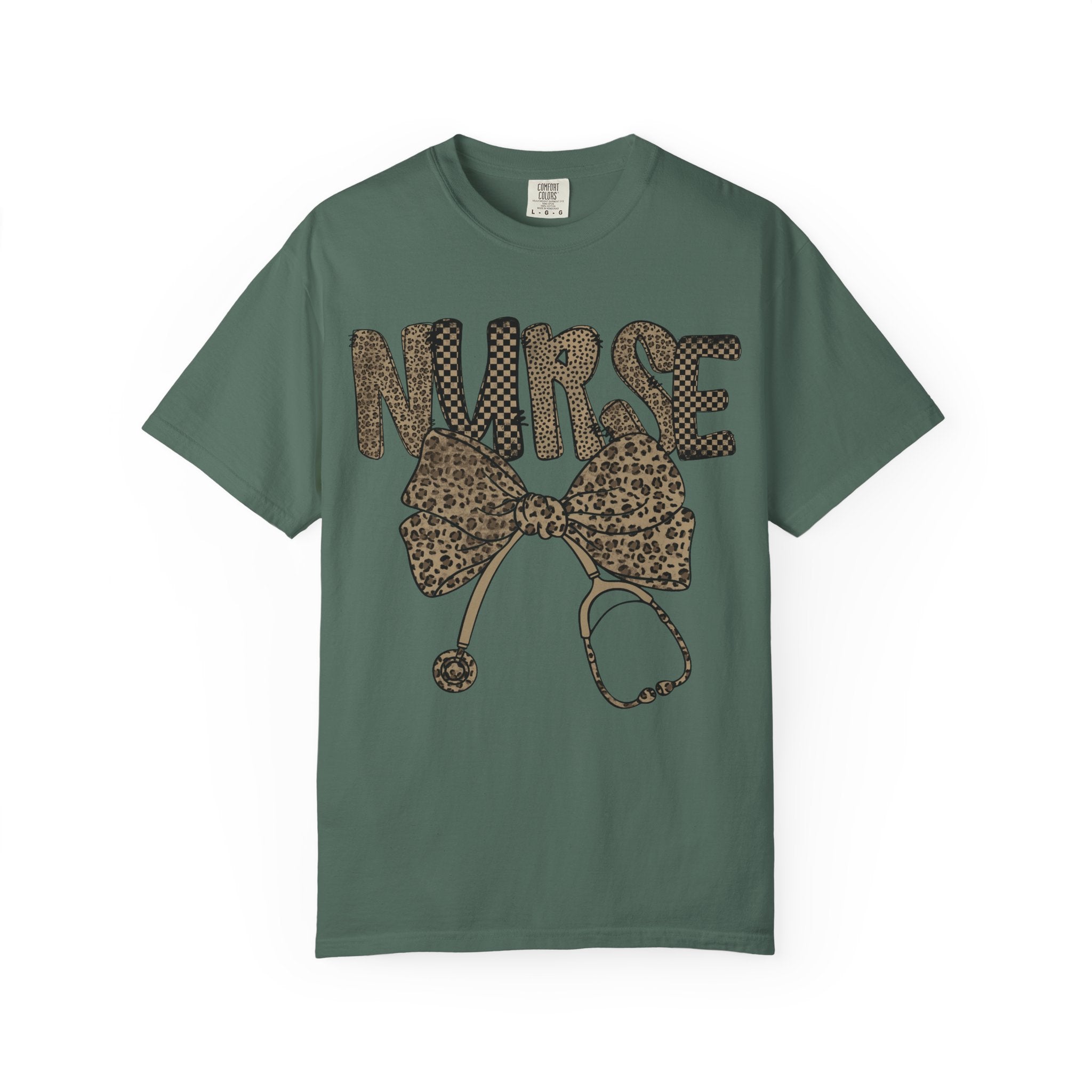 Nurse Leopard Print Stethoscope T-Shirt