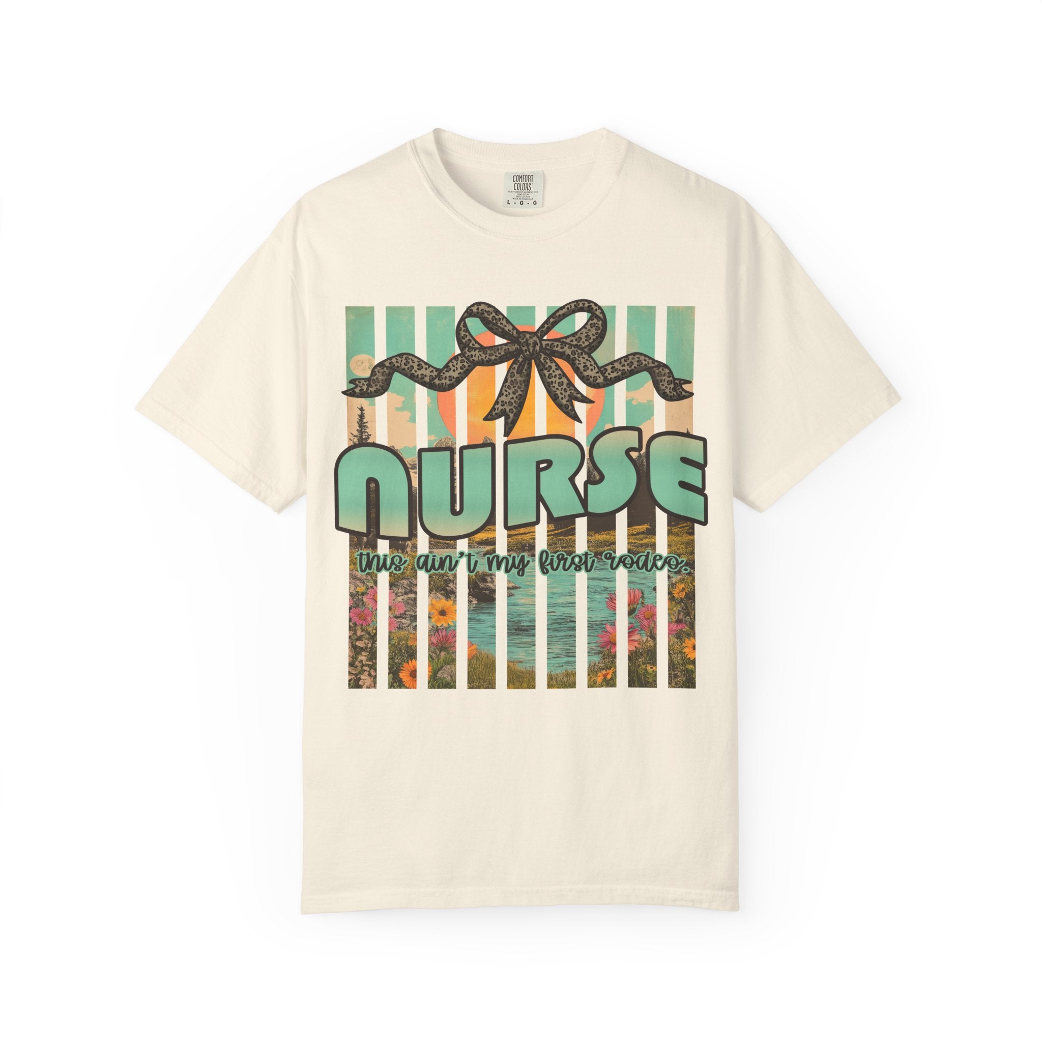 Nurse Floral Ribbon Graphic T-Shirt