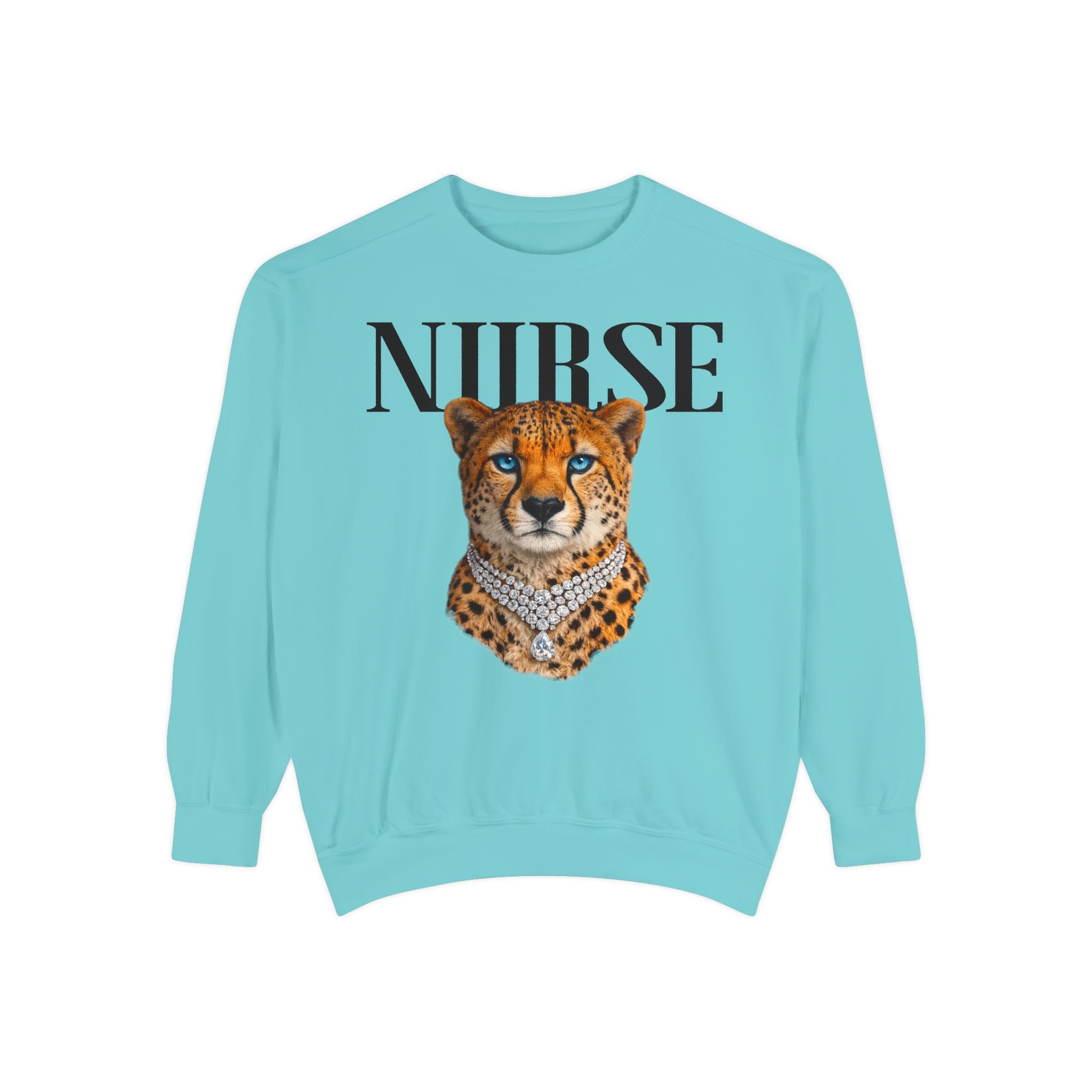 Nurse Cheetah Crewneck Sweatshirt — Fierce Nursing Pride Pullover