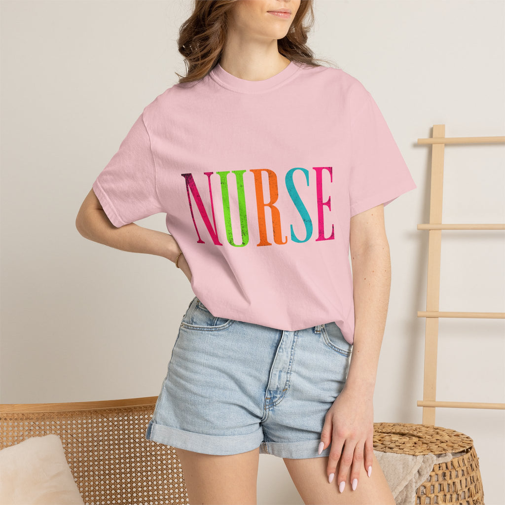 NURSE Colorblock Tee — Bright Multicolor Nurse T-Shirt for Healthcare Heroes