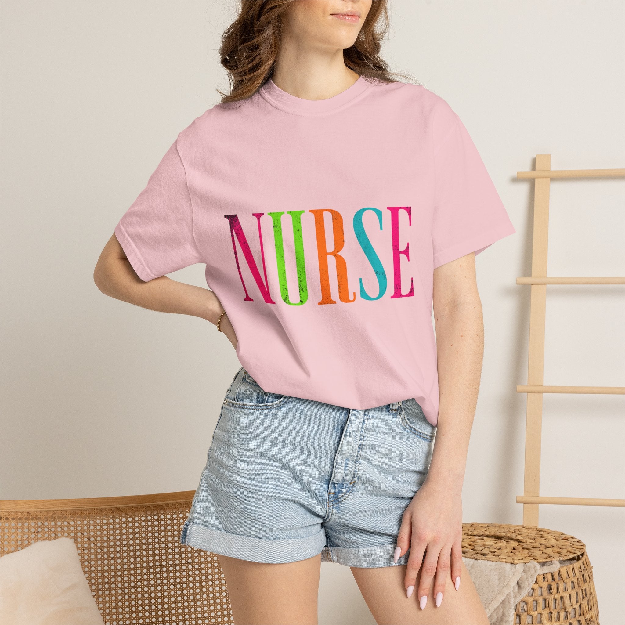 NURSE Colorblock Tee — Bright Multicolor Nurse T-Shirt for Healthcare Heroes