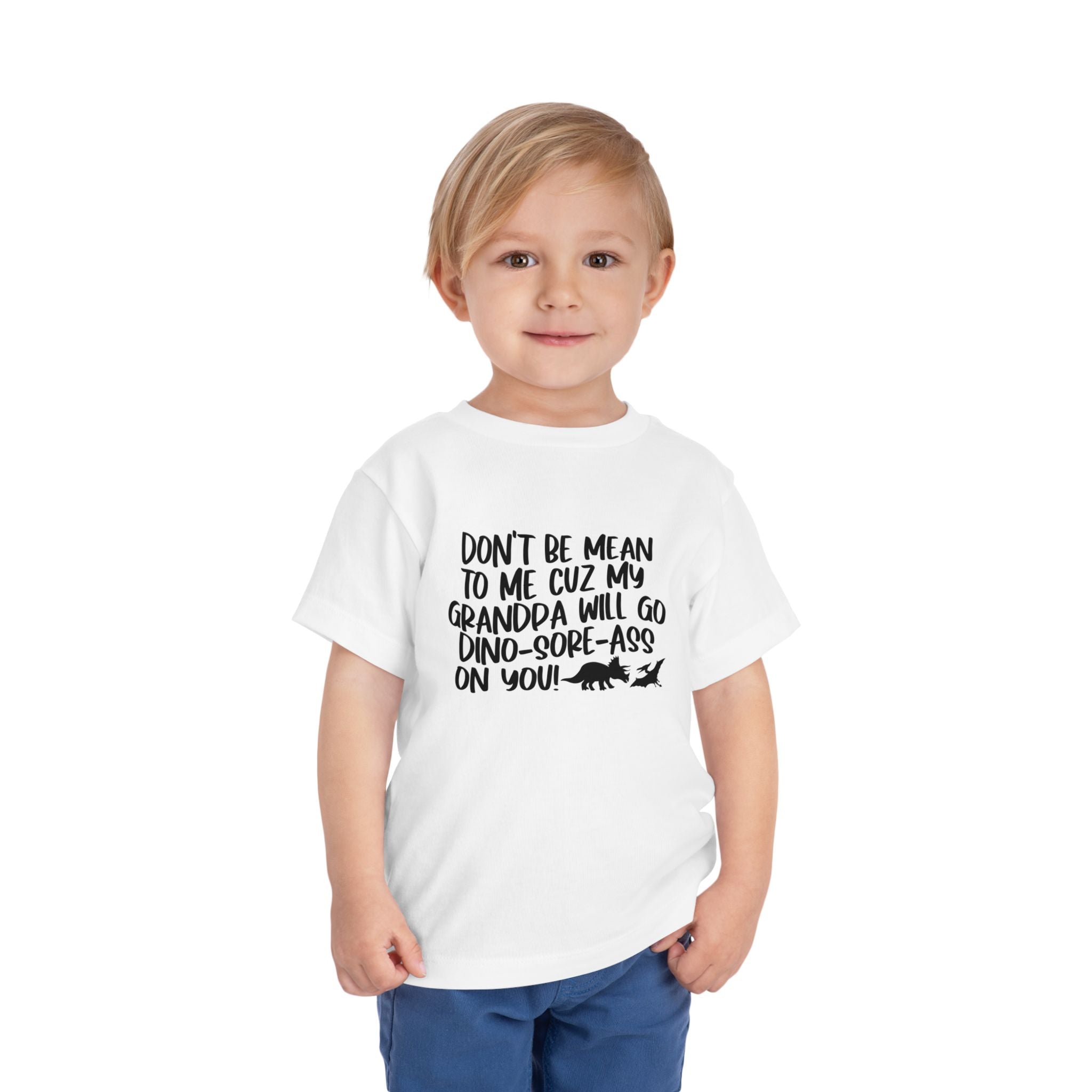 Toddler Tee - "Don't Be Mean to Me Cuz My Grandpa Will Go Dino-sore-ass on You"