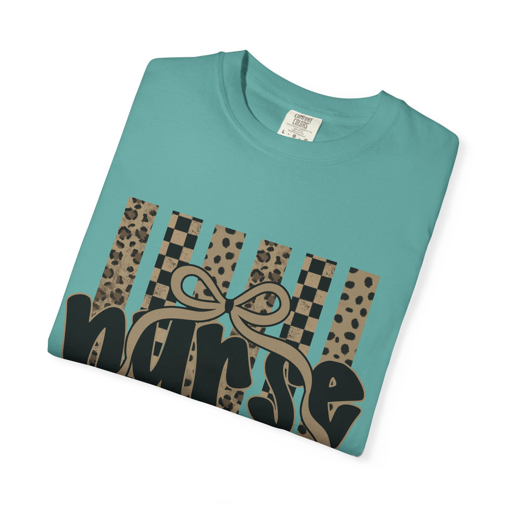 Nurse Leopard Stripes Graphic T-Shirt