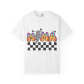 Retro Mama T-Shirt — Colorful Psychedelic 'MAMA' Graphic with Checkerboard