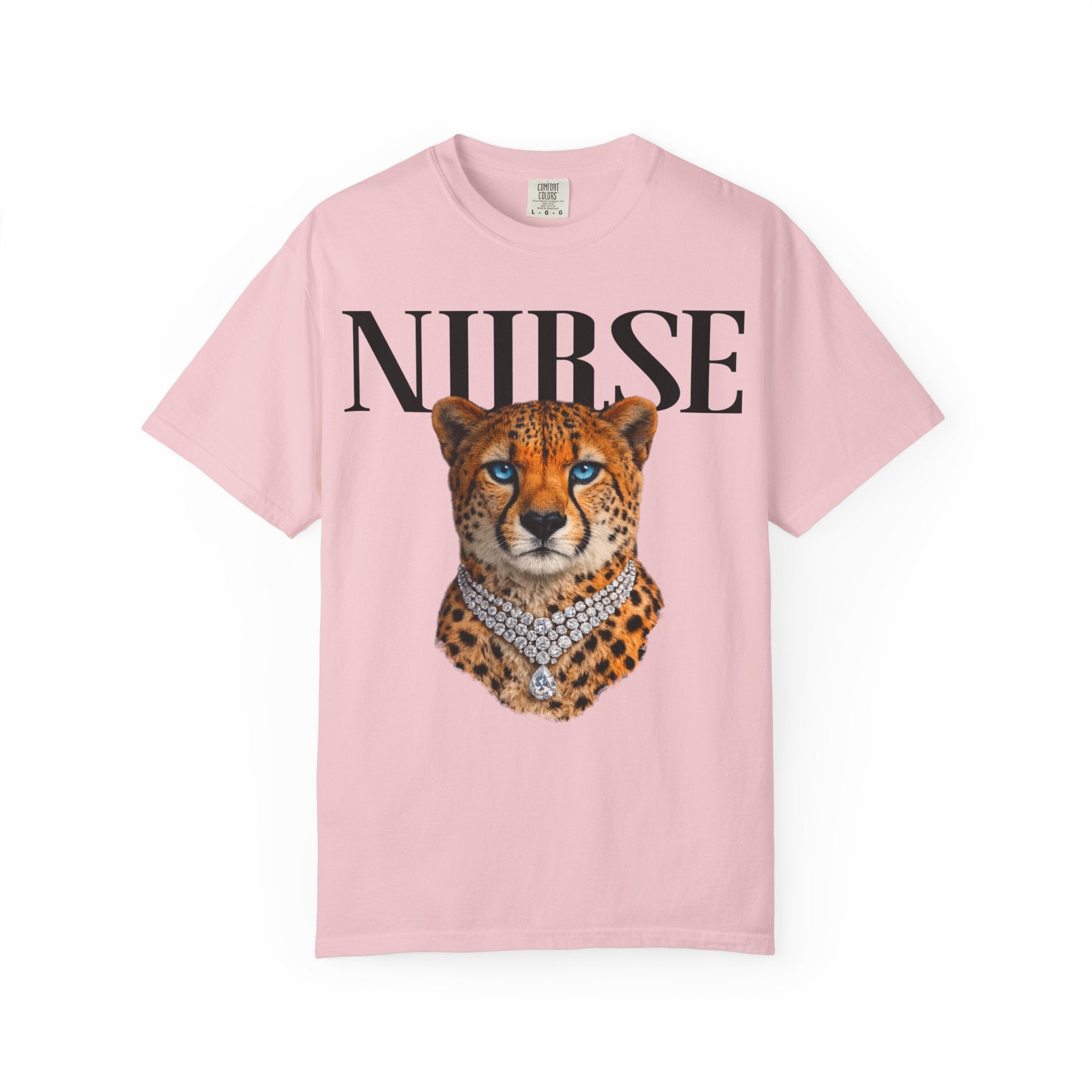 Nurse Cheetah Graphic T-Shirt — Stylish Medical Professional Tee