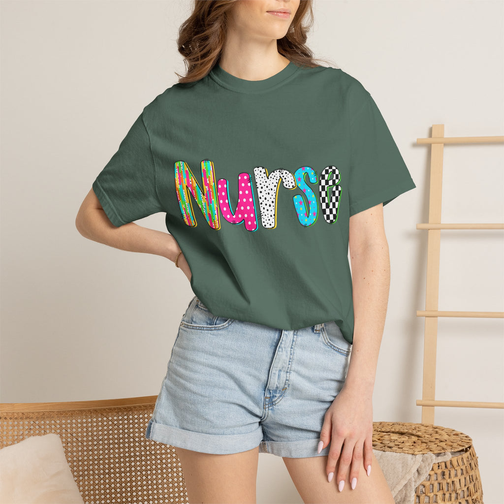 Nurse Colorful Pattern Graphic T-Shirt