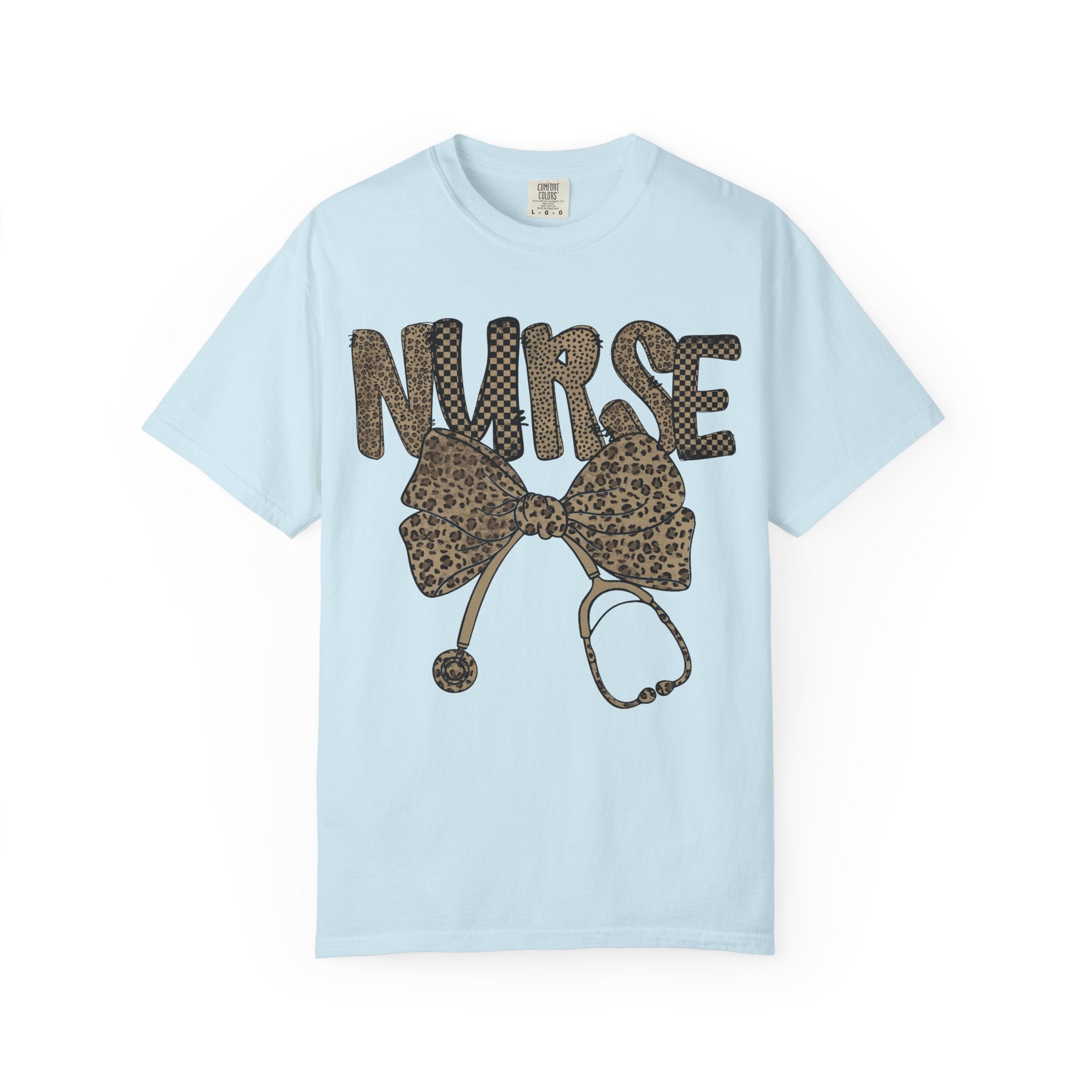 Nurse Leopard Print Stethoscope T-Shirt