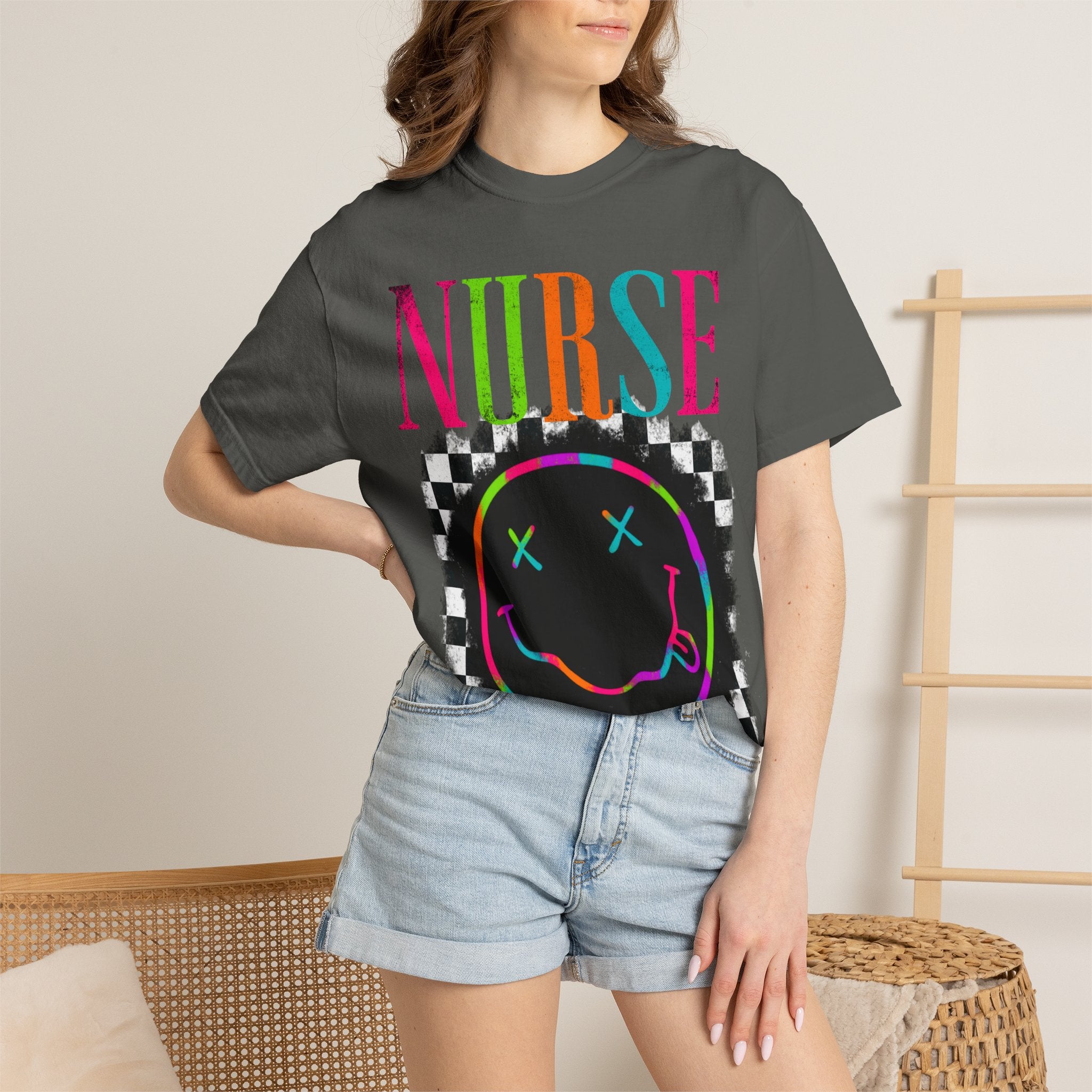 Nurse Neon Smiley T-Shirt