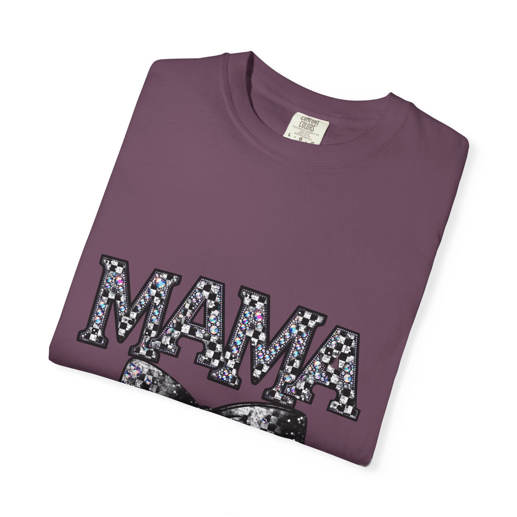 Mama Bow T-Shirt — Glitter Leopard Print "MAMA" Graphic Tee