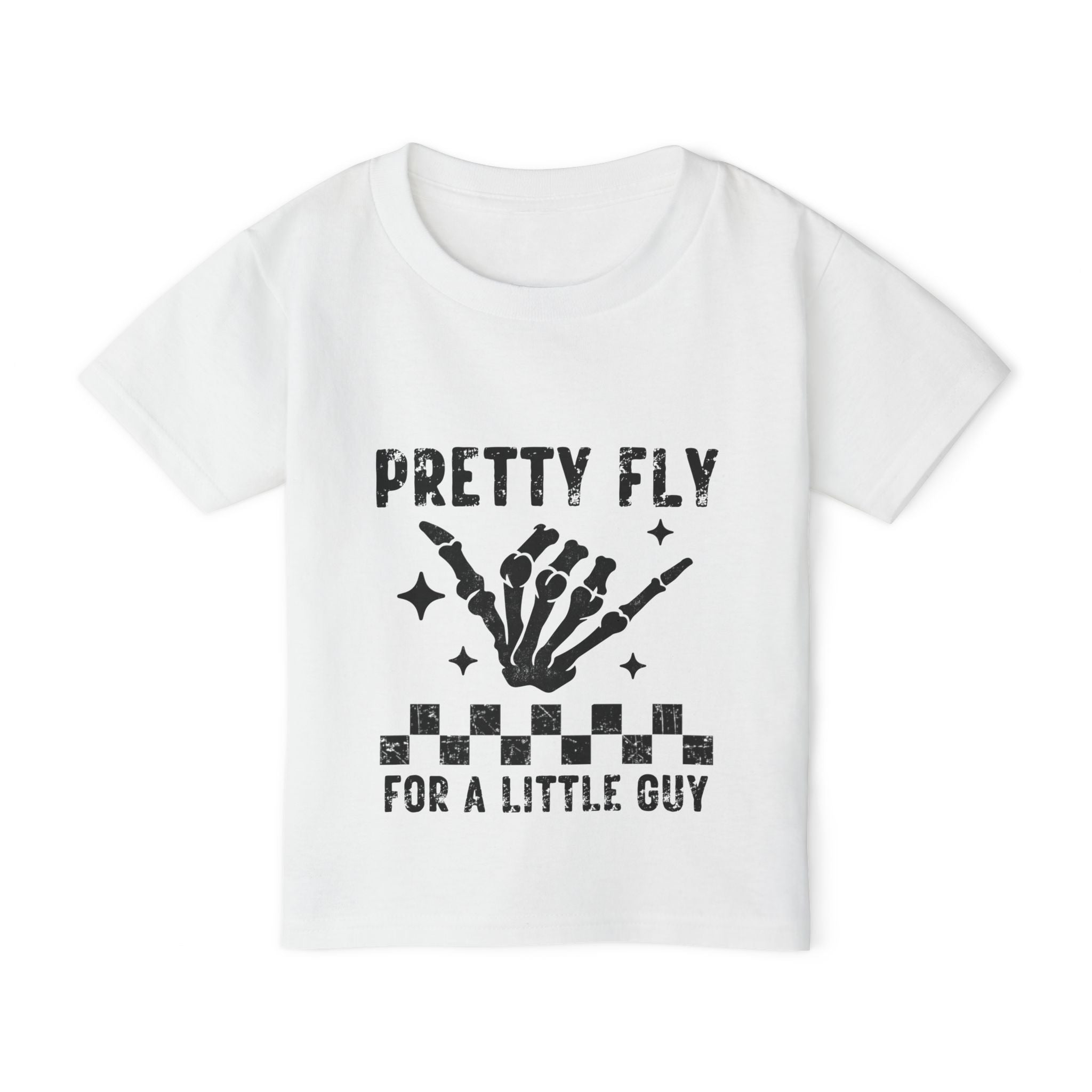 Toddler T-Shirt — "Pretty Fly for a Little Guy" Skeleton Hand Graphic