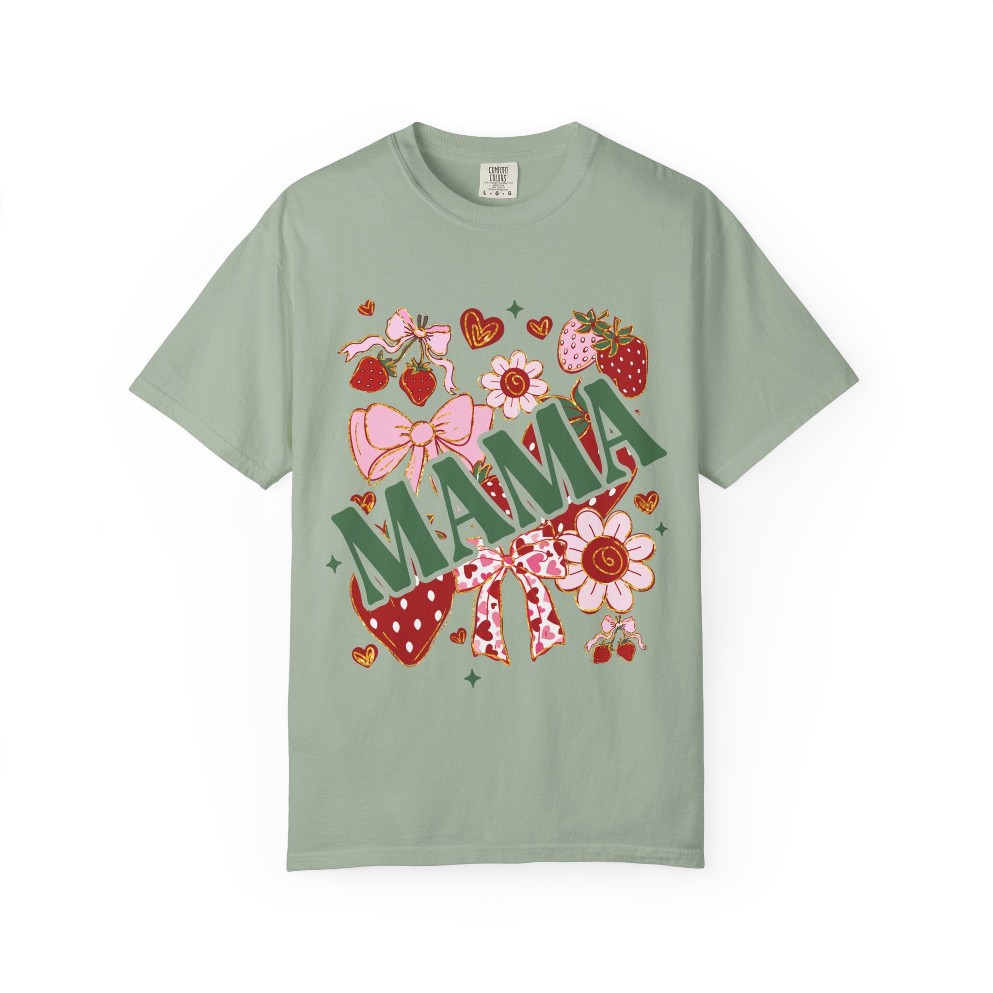 Mama Floral T‑Shirt — Retro Strawberry & Flower Mom Tee for Mother's Day
