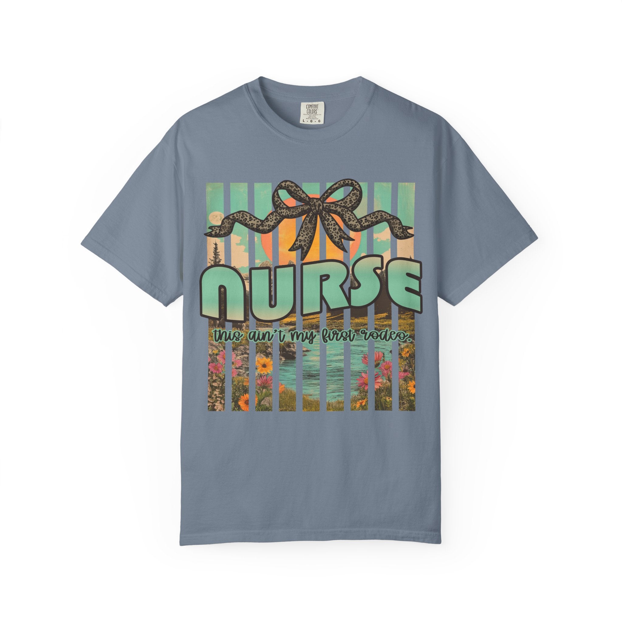 Nurse Floral Ribbon Graphic T-Shirt