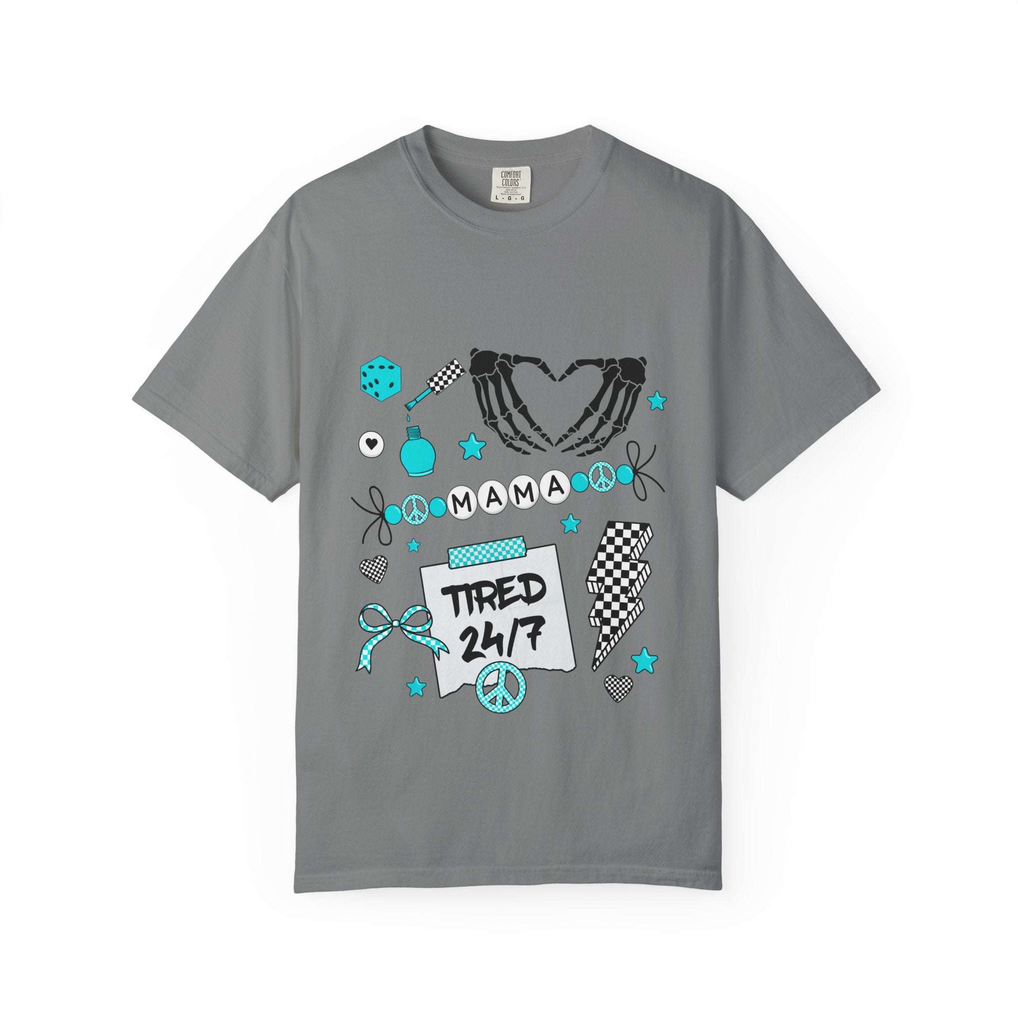 Mama T-Shirt — "Tired 24/7" Graphic Tee for Moms