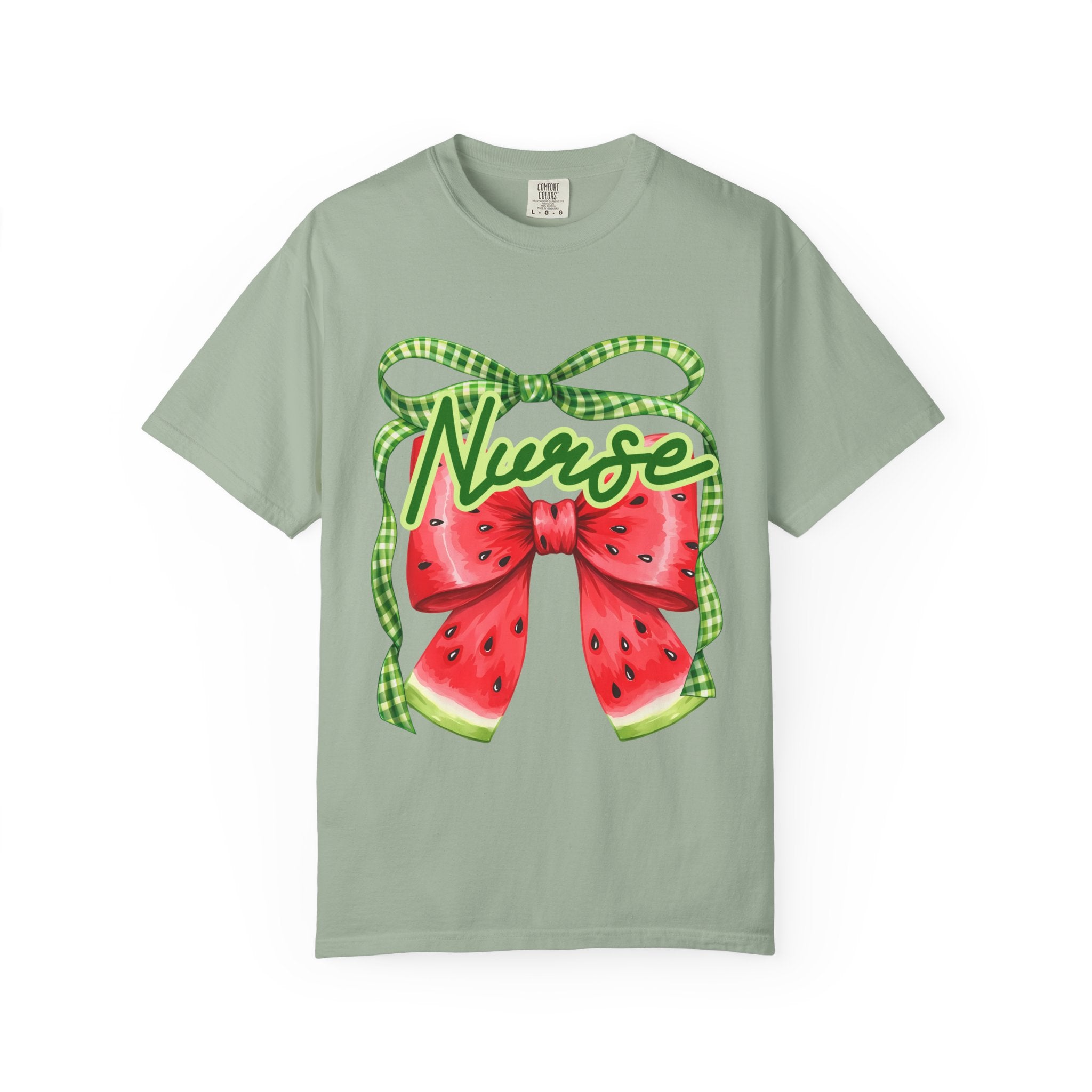 Nurse Watermelon Bow T-Shirt — Cute Summer Nurse Gift