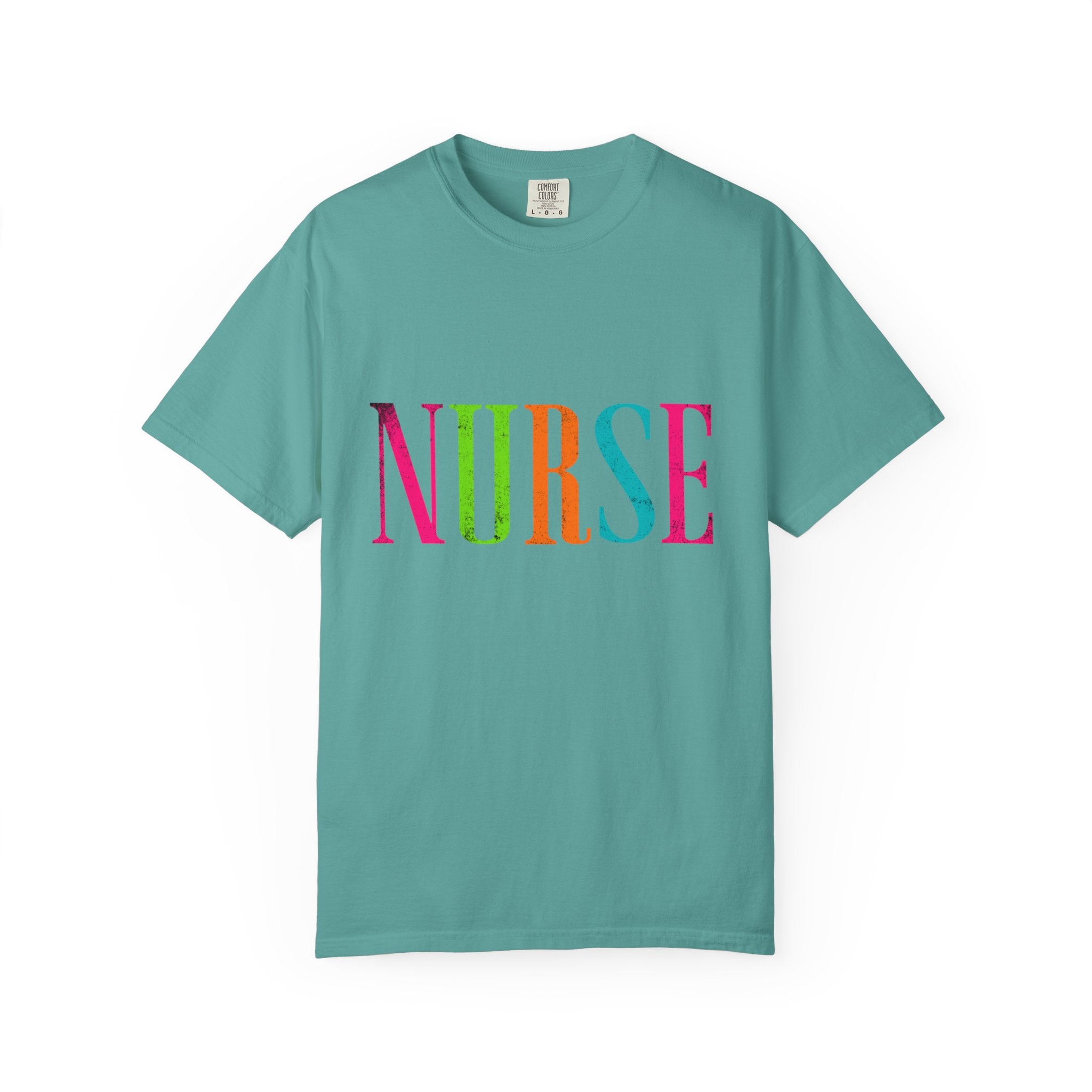 NURSE Colorblock Tee — Bright Multicolor Nurse T-Shirt for Healthcare Heroes