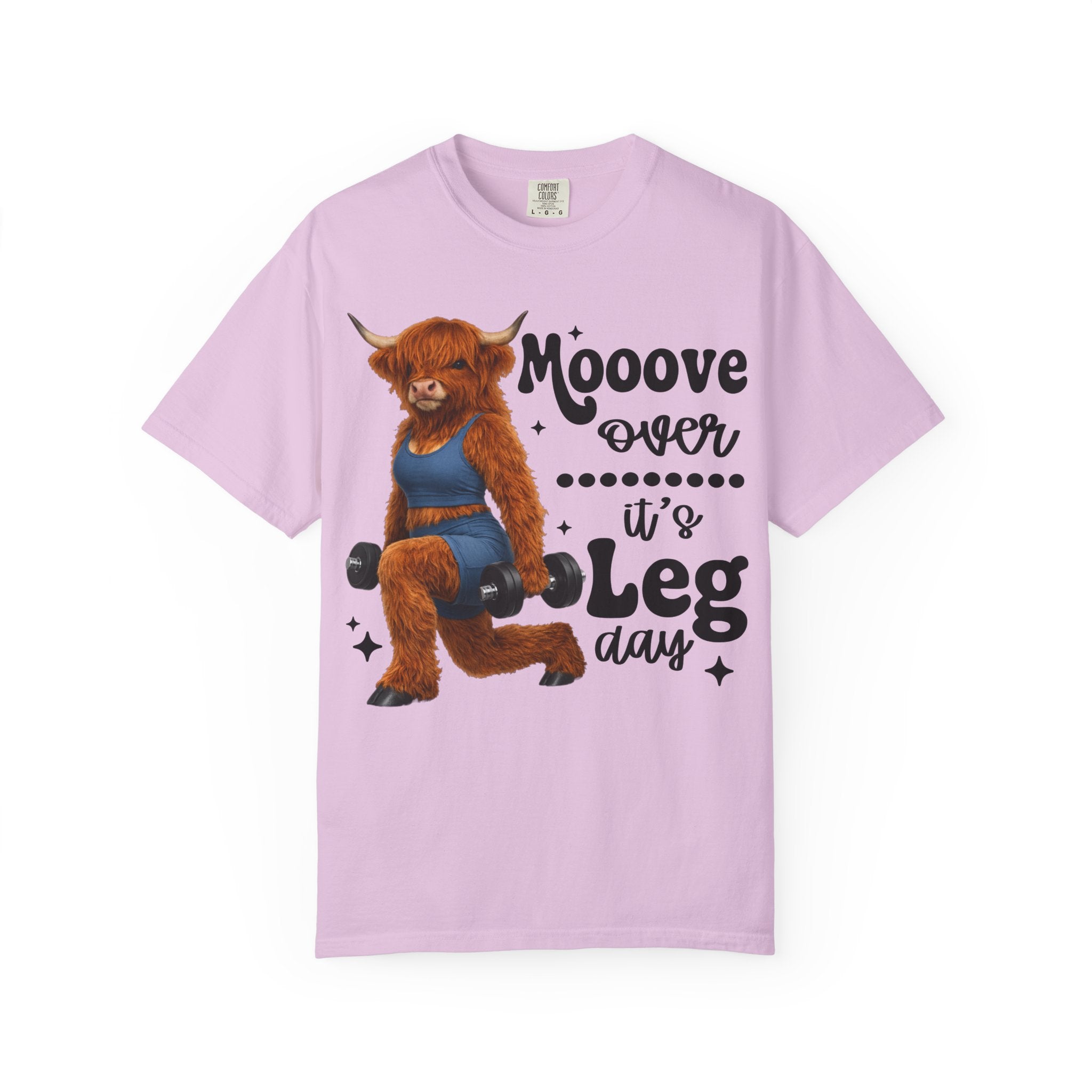 Leg Day Cow Graphic T-Shirt — "Mooove Over It's Leg Day" Funny Gym Tee