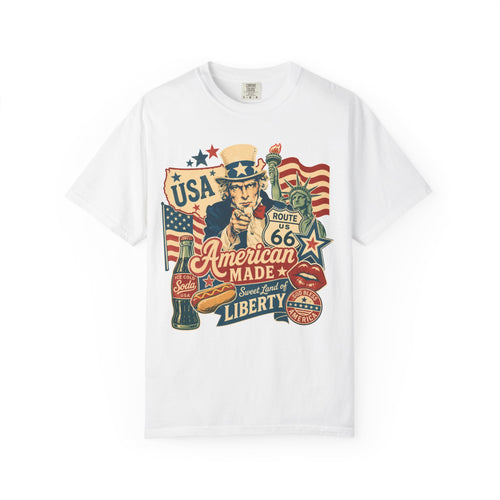 American Made Liberty T-Shirt — Vintage Uncle Sam Route 66 USA Graphic