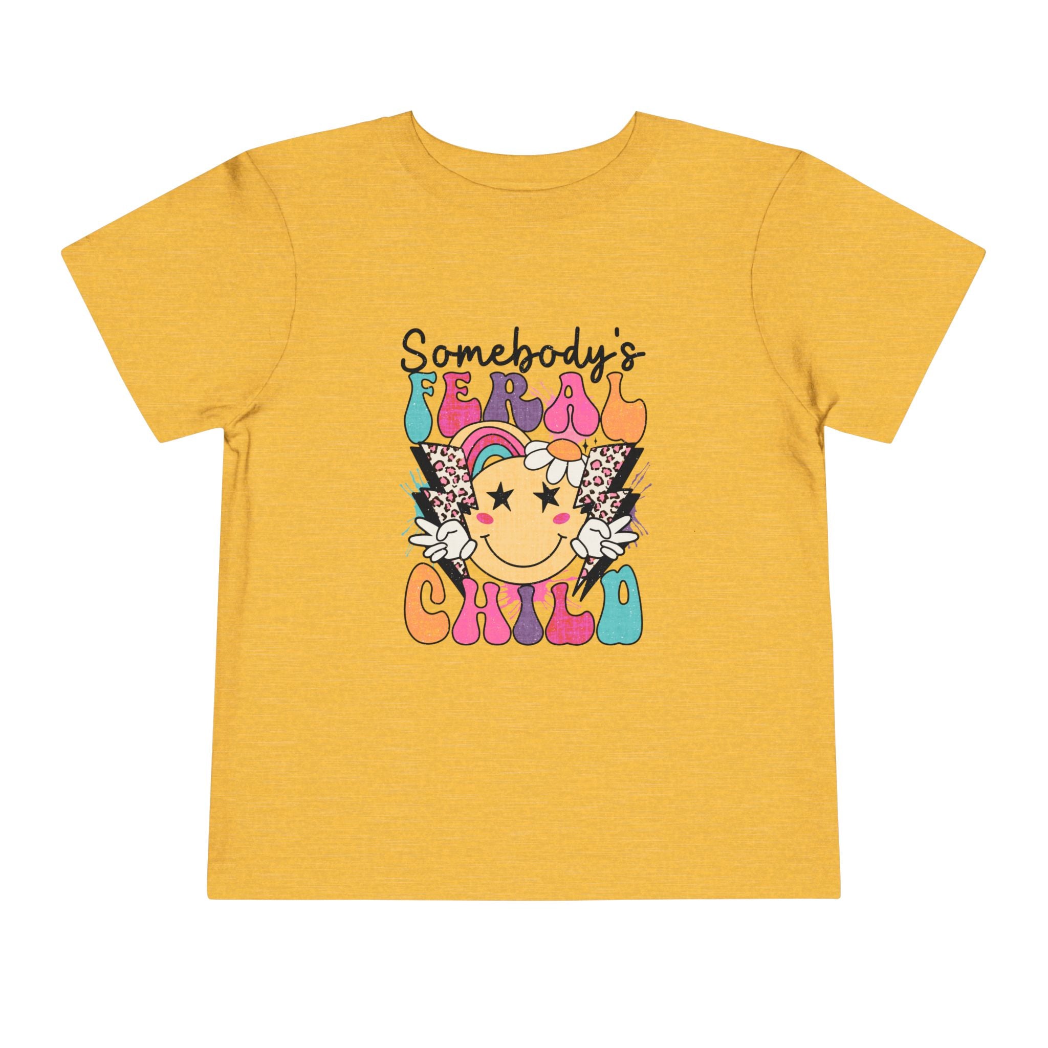Somebody's Fearless Child Toddler Tee — Retro Rainbow Smiley Graphic