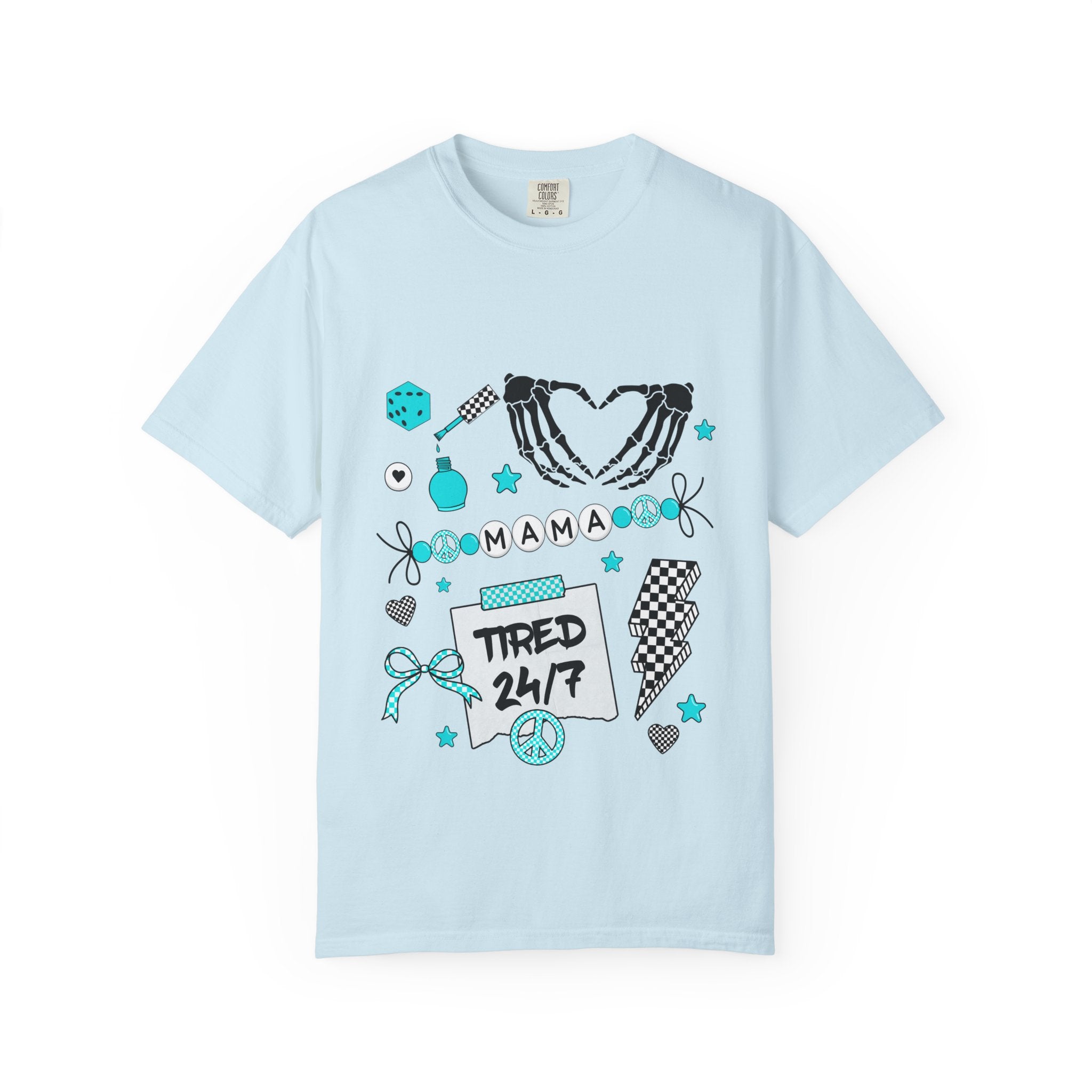 Mama T-Shirt — "Tired 24/7" Graphic Tee for Moms