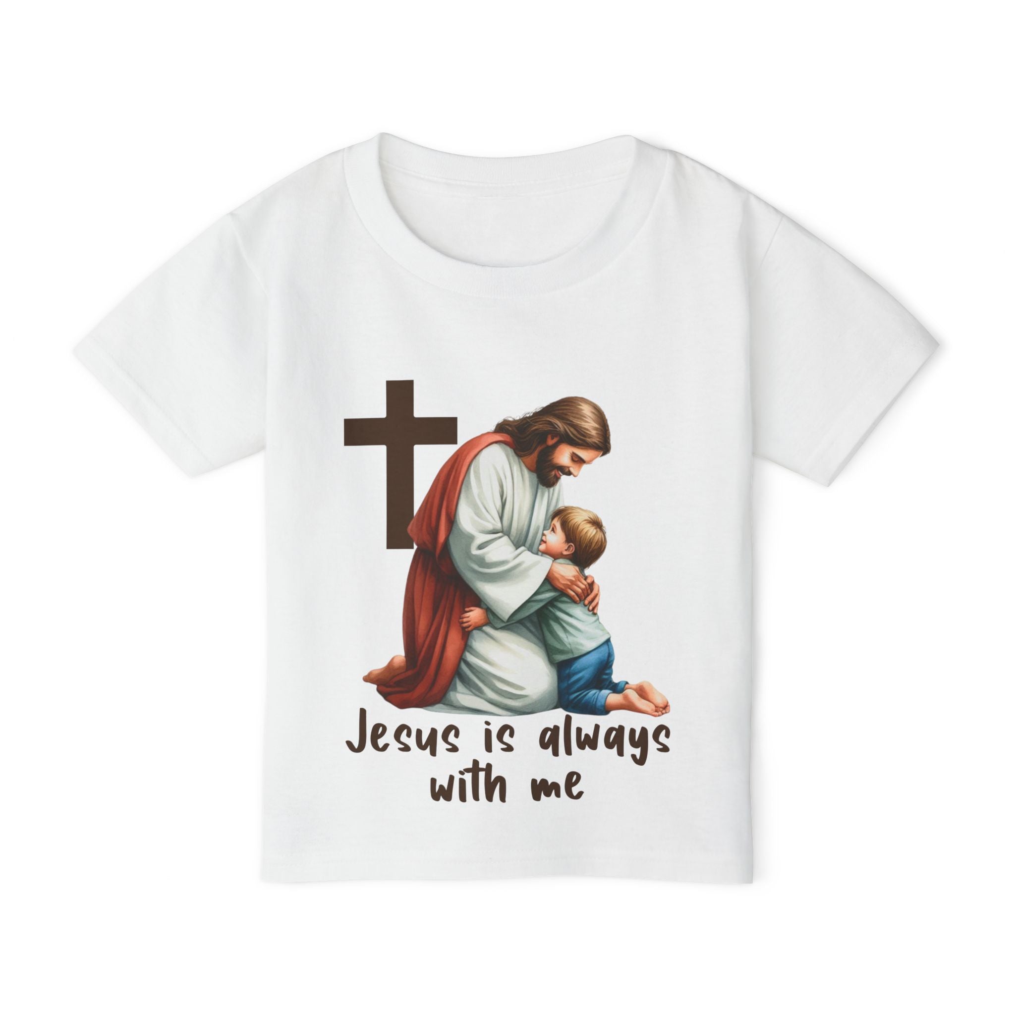 Toddler T‑Shirt — "Jesus Is Always With Me" Religious Kids Tee