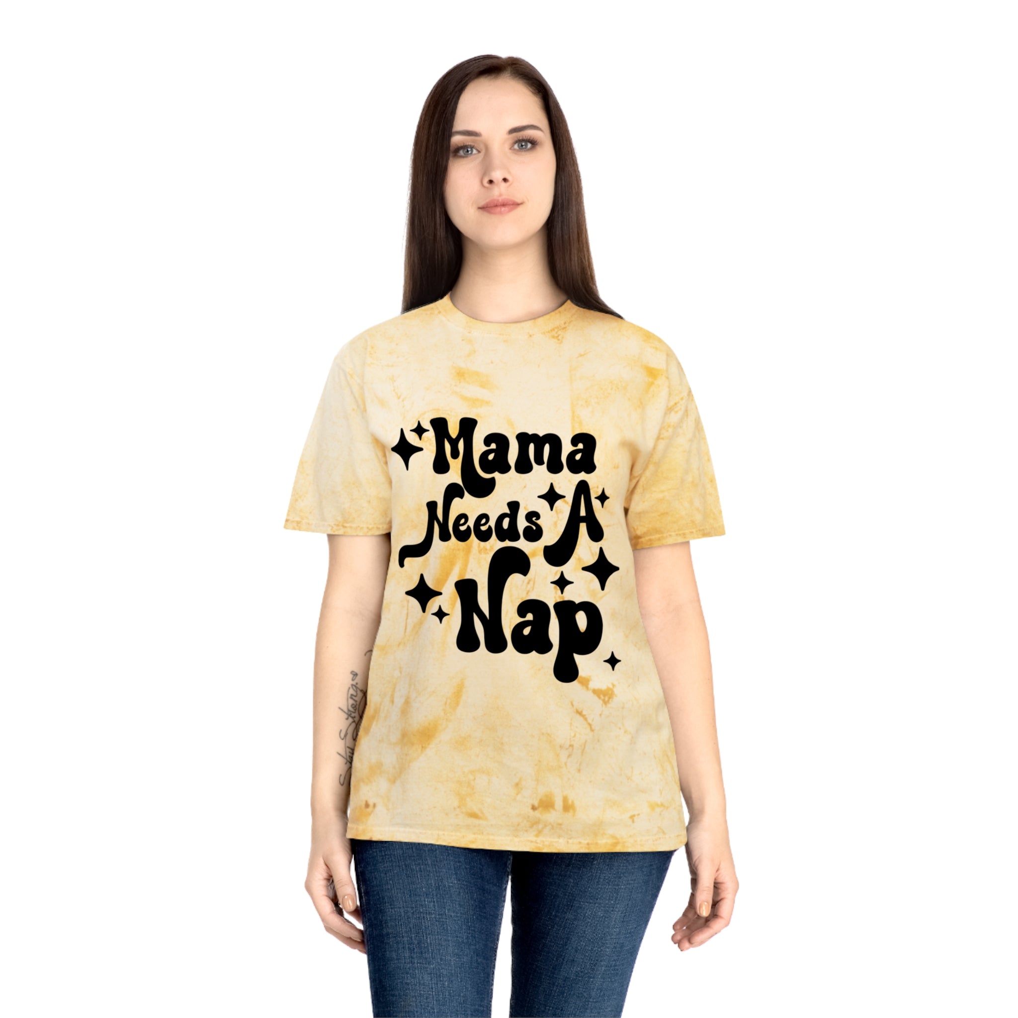 Mama Needs A Nap T‑Shirt — Retro Mom Graphic Tee (Tie‑Dye Look)