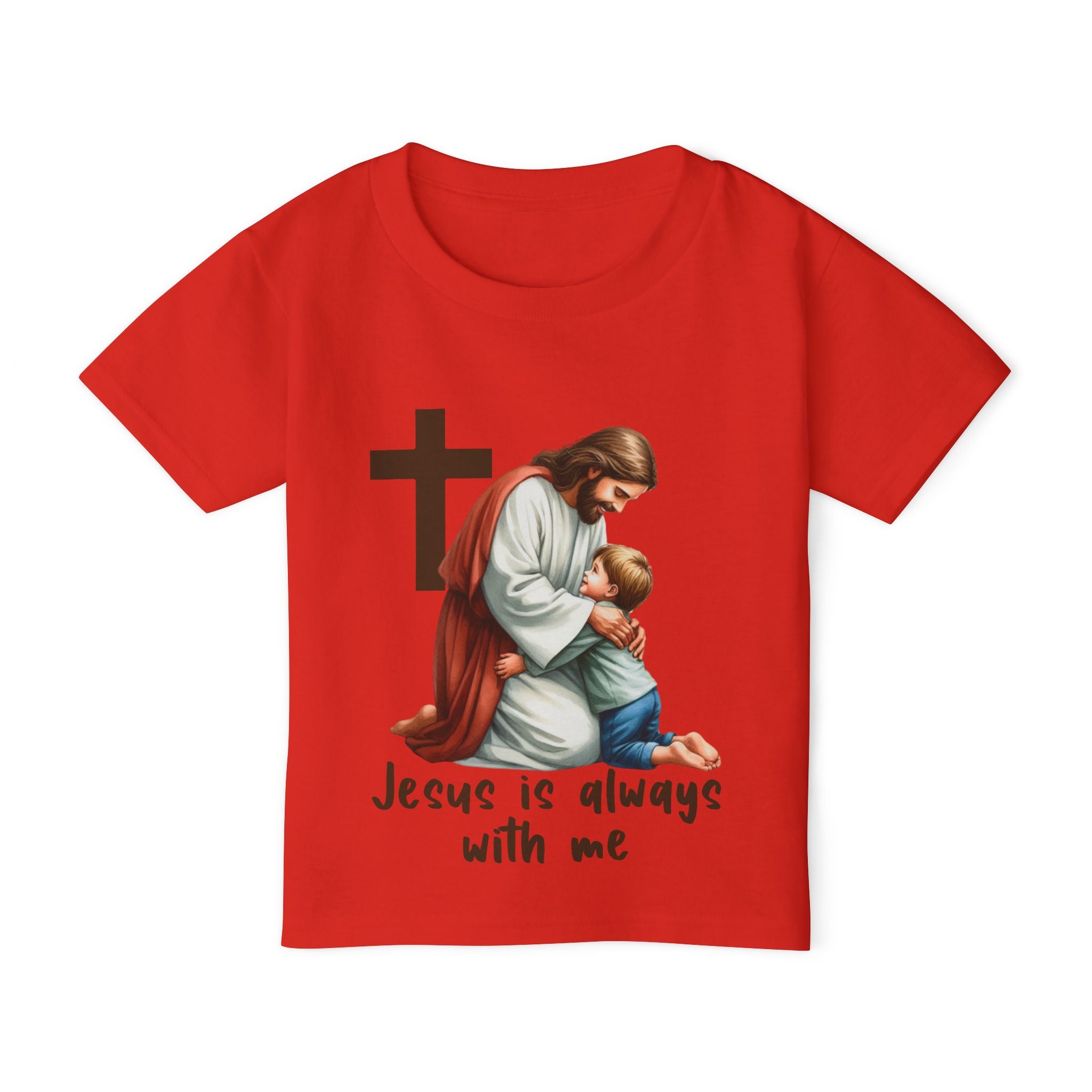 Toddler T‑Shirt — "Jesus Is Always With Me" Religious Kids Tee