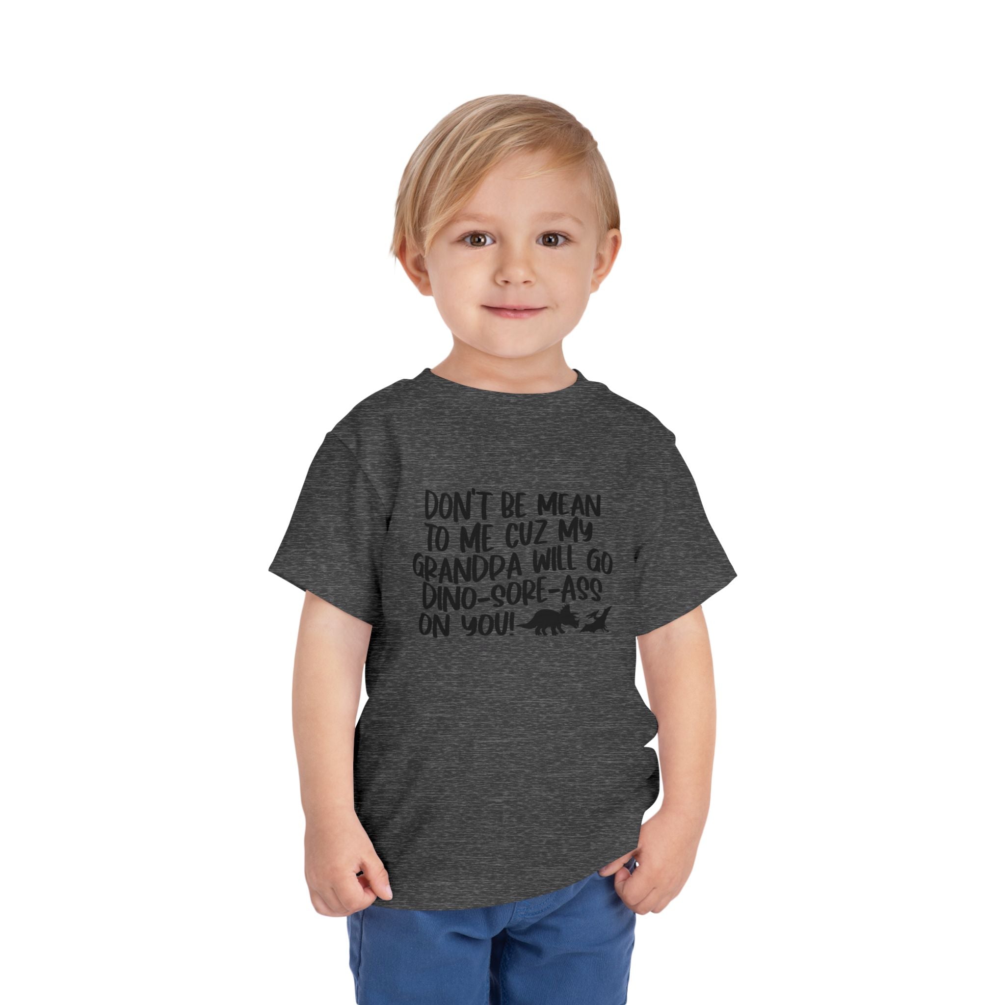 Toddler Tee - "Don't Be Mean to Me Cuz My Grandpa Will Go Dino-sore-ass on You"