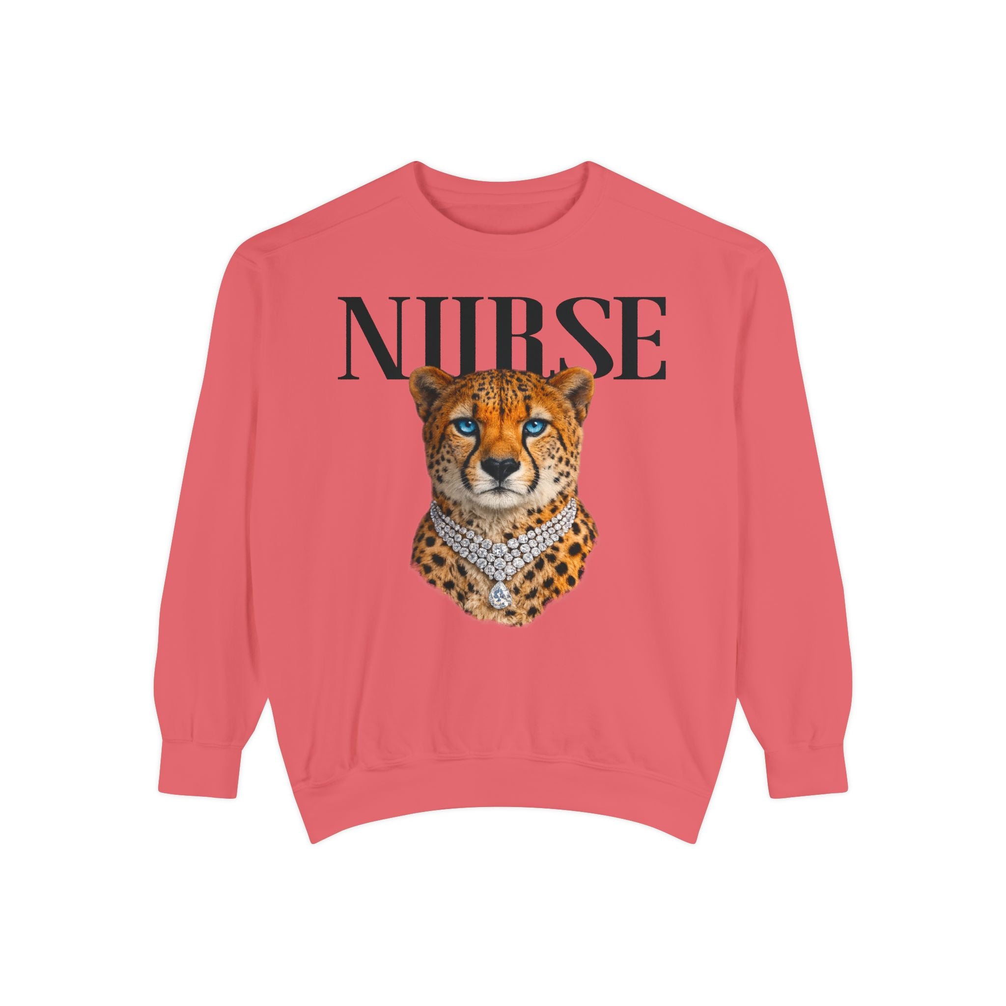 Nurse Cheetah Crewneck Sweatshirt — Fierce Nursing Pride Pullover