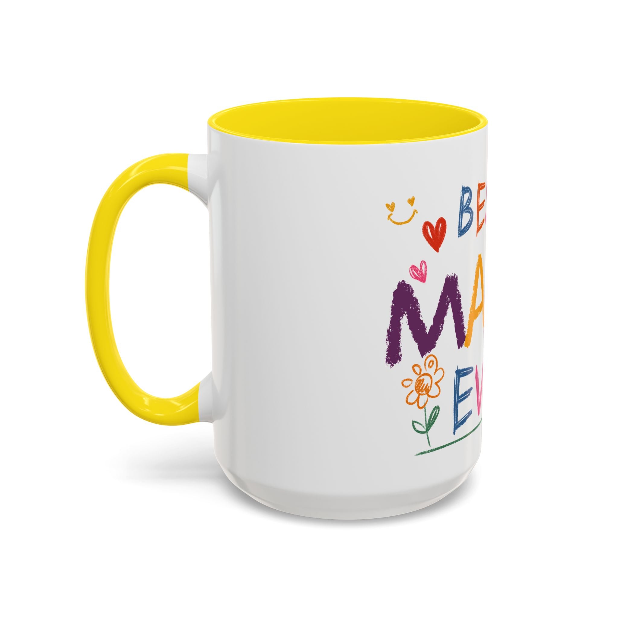 Best Mama Ever Accent Coffee Mug — Colorful Handwritten Mother’s Day Gift (11/15oz)