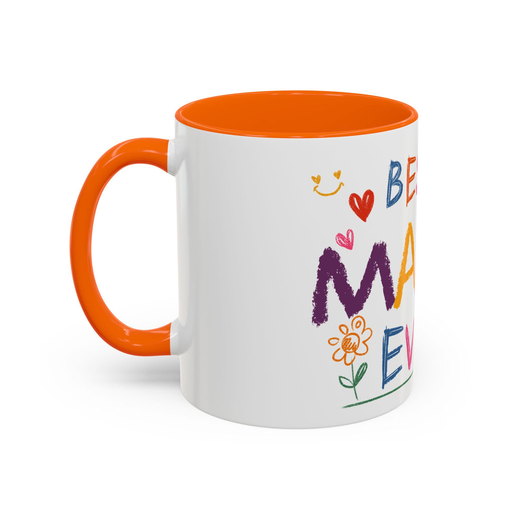 Best Mama Ever Accent Coffee Mug — Colorful Handwritten Mother’s Day Gift (11/15oz)
