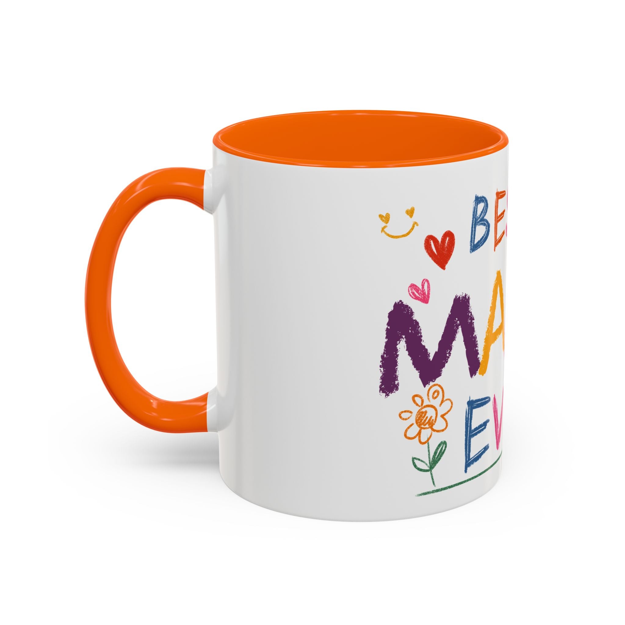 Best Mama Ever Accent Coffee Mug — Colorful Handwritten Mother’s Day Gift (11/15oz)