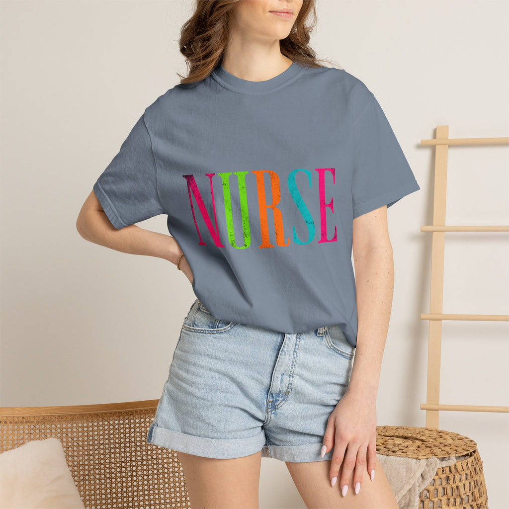 NURSE Colorblock Tee — Bright Multicolor Nurse T-Shirt for Healthcare Heroes