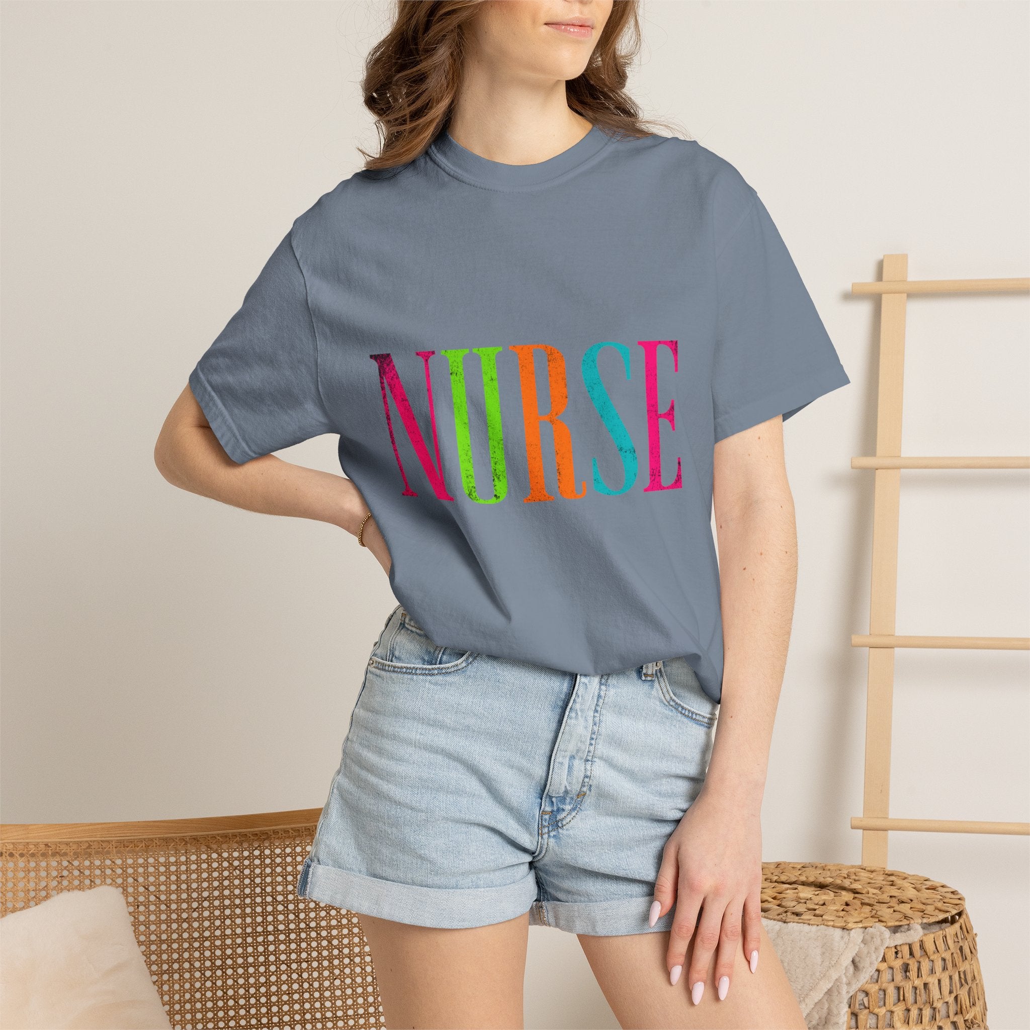 NURSE Colorblock Tee — Bright Multicolor Nurse T-Shirt for Healthcare Heroes