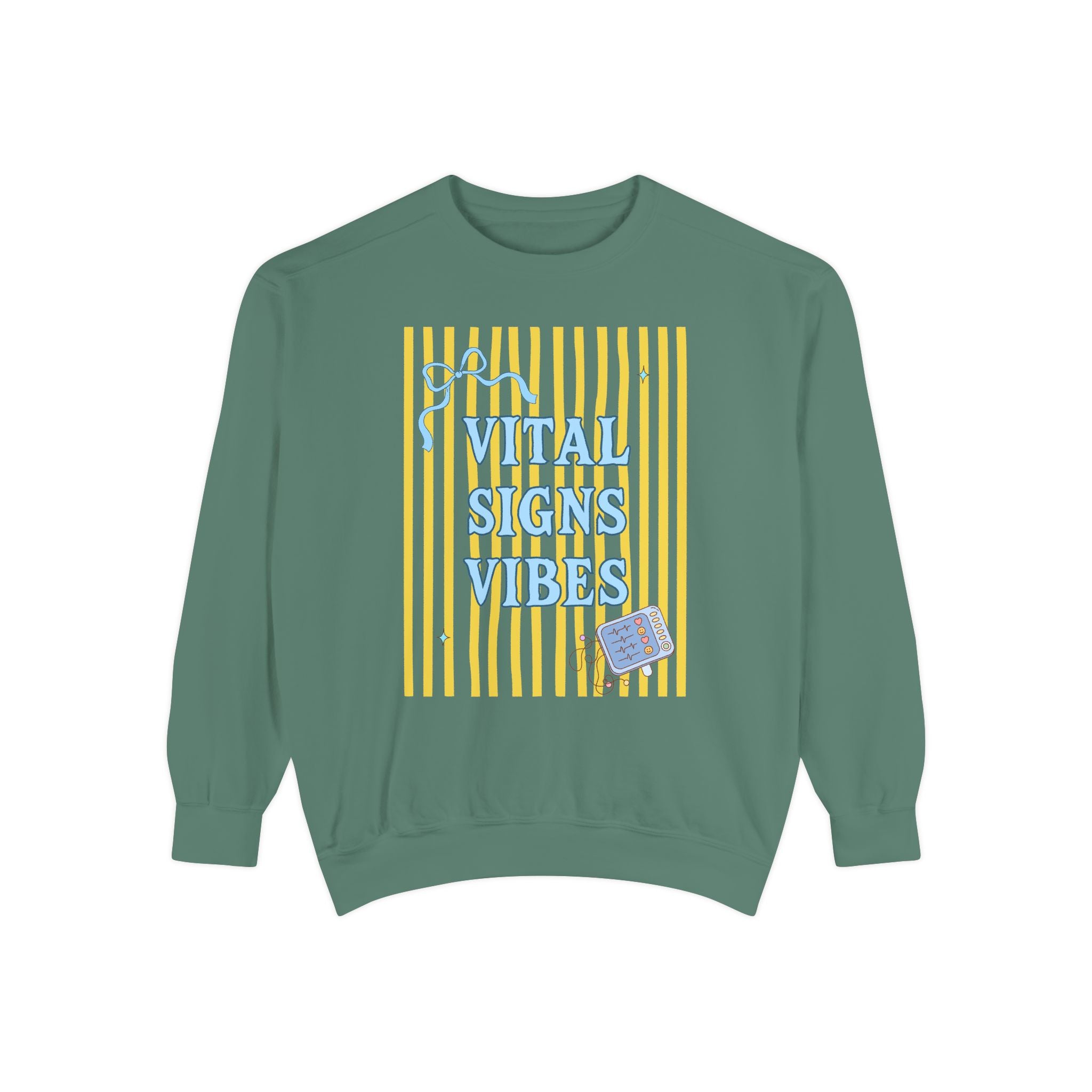 Vital Signs Vibes Sweatshirt — Retro Stripe Graphic Crewneck