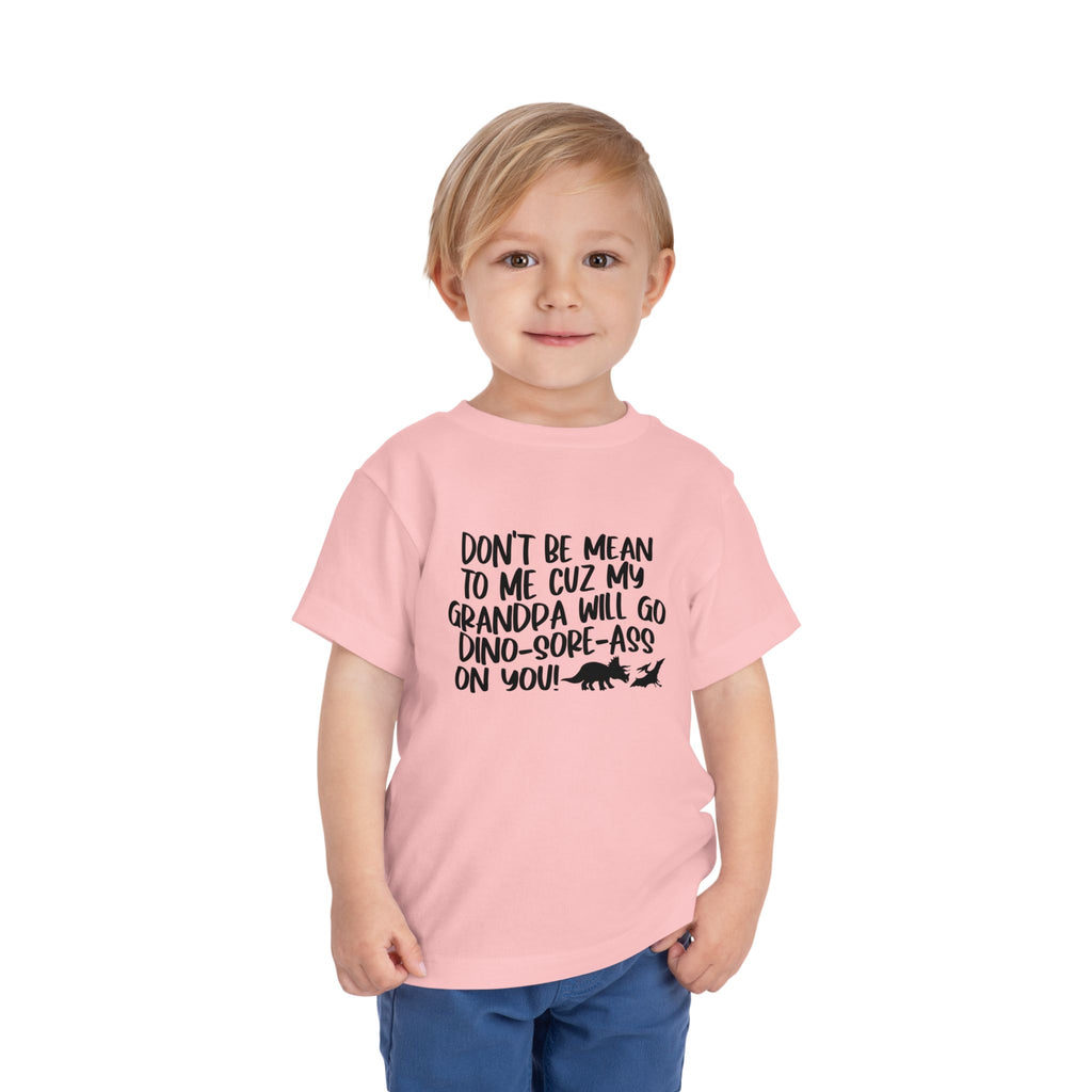 Toddler Tee - "Don't Be Mean to Me Cuz My Grandpa Will Go Dino-sore-ass on You"