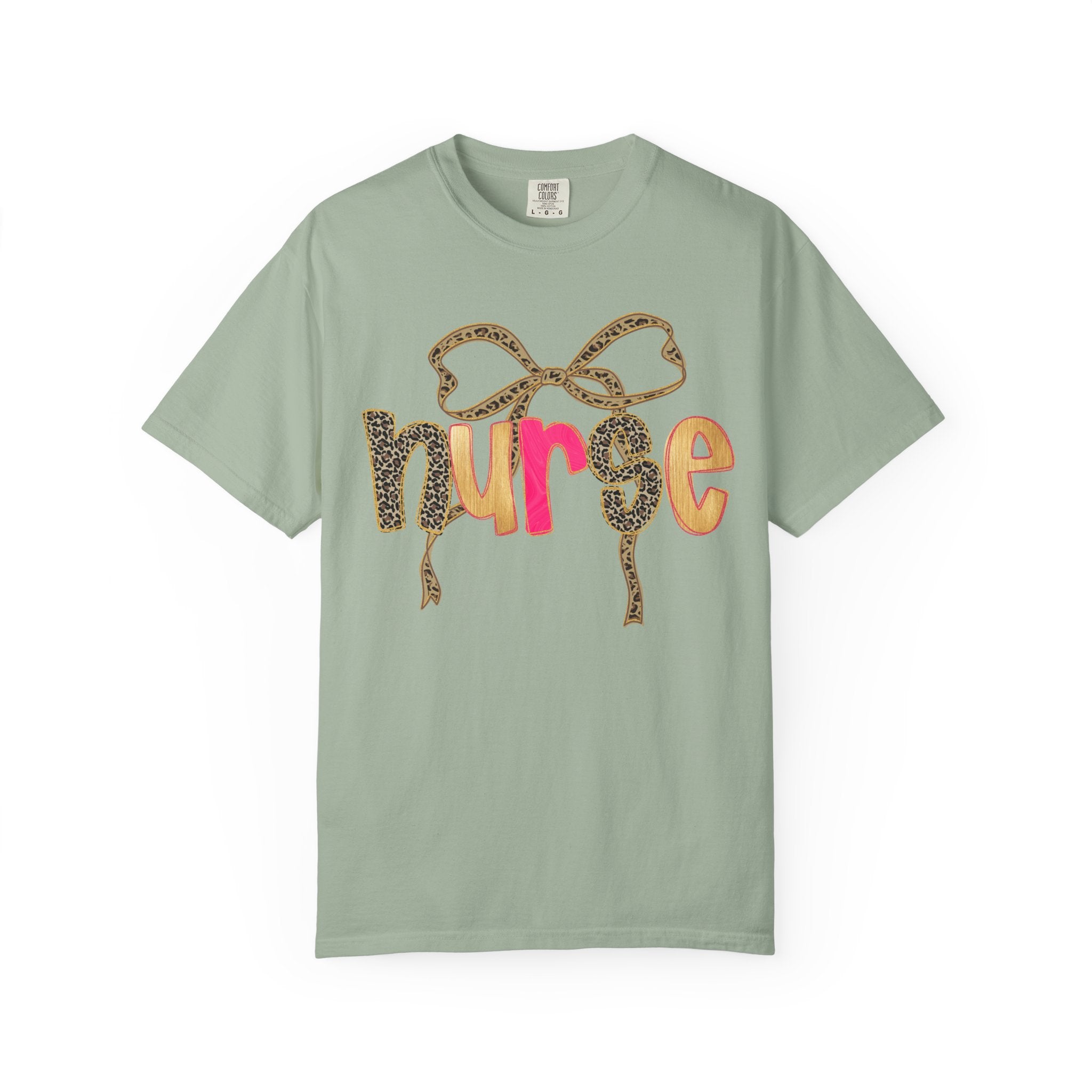 Nurse Leopard Bow T-Shirt — Cute Colorful Nurse Tee