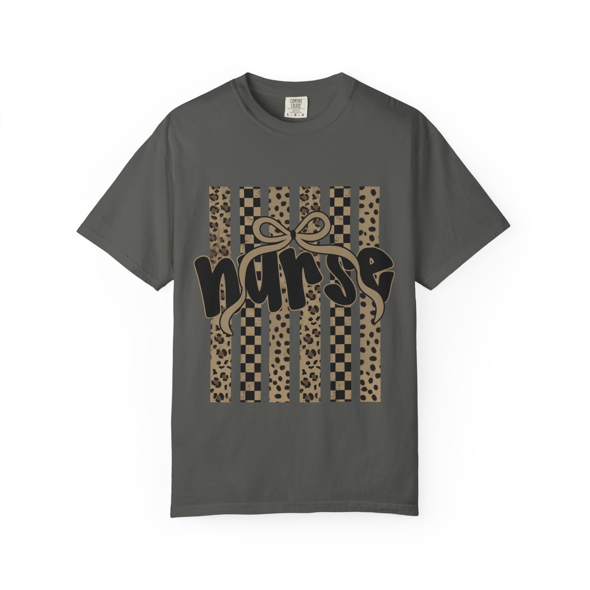 Nurse Leopard Stripes Graphic T-Shirt