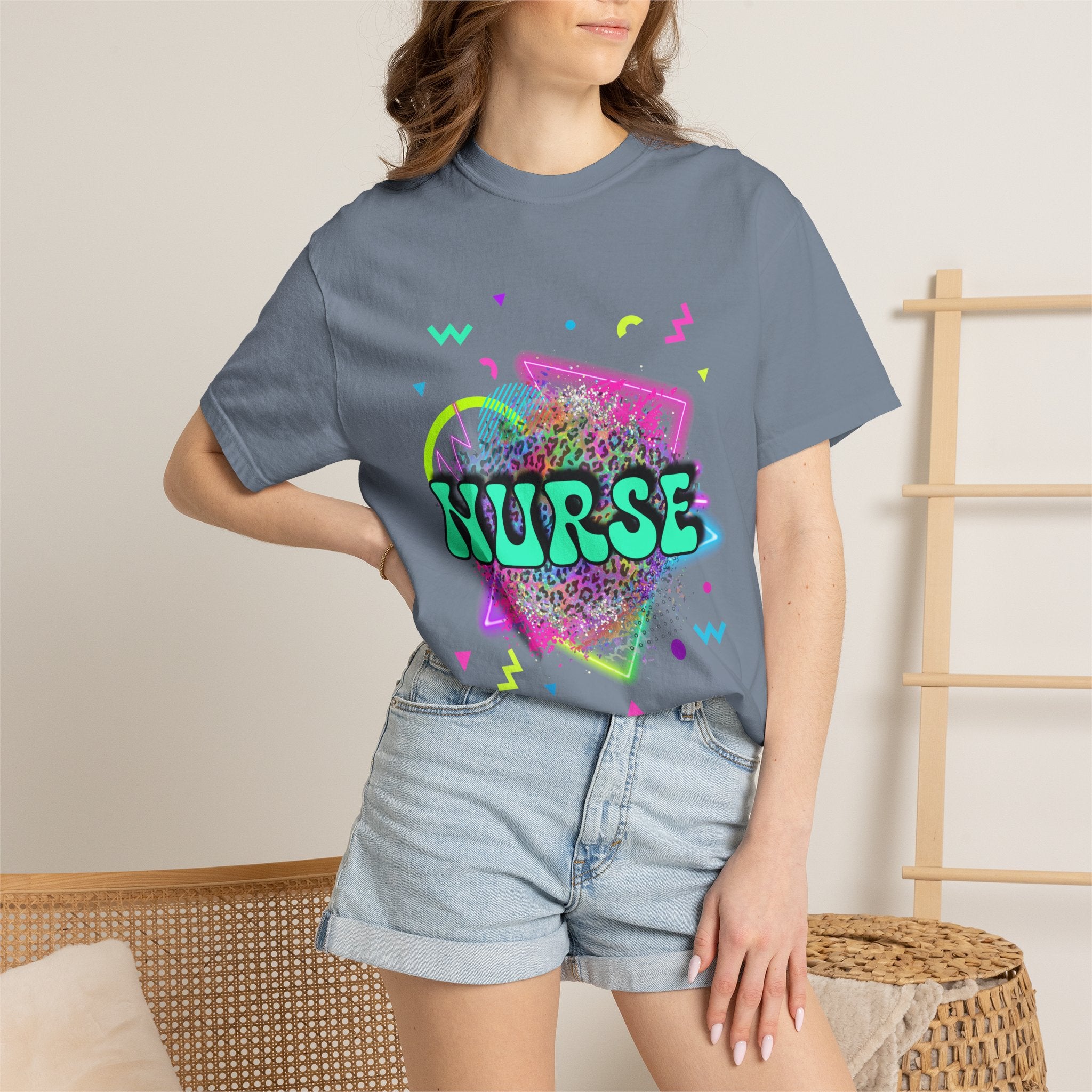Nurse Retro Neon Graphic T-Shirt