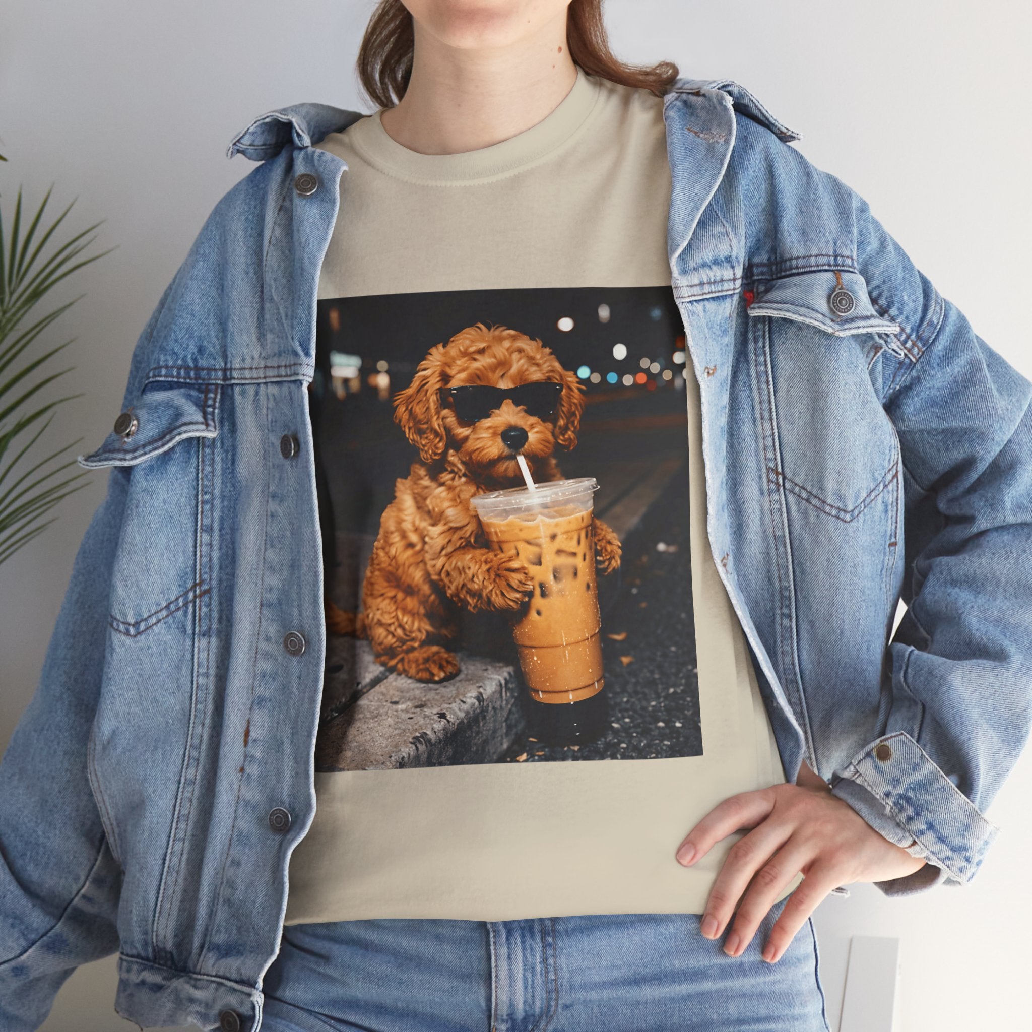 Puppy Drinking Iced Coffee T-Shirt